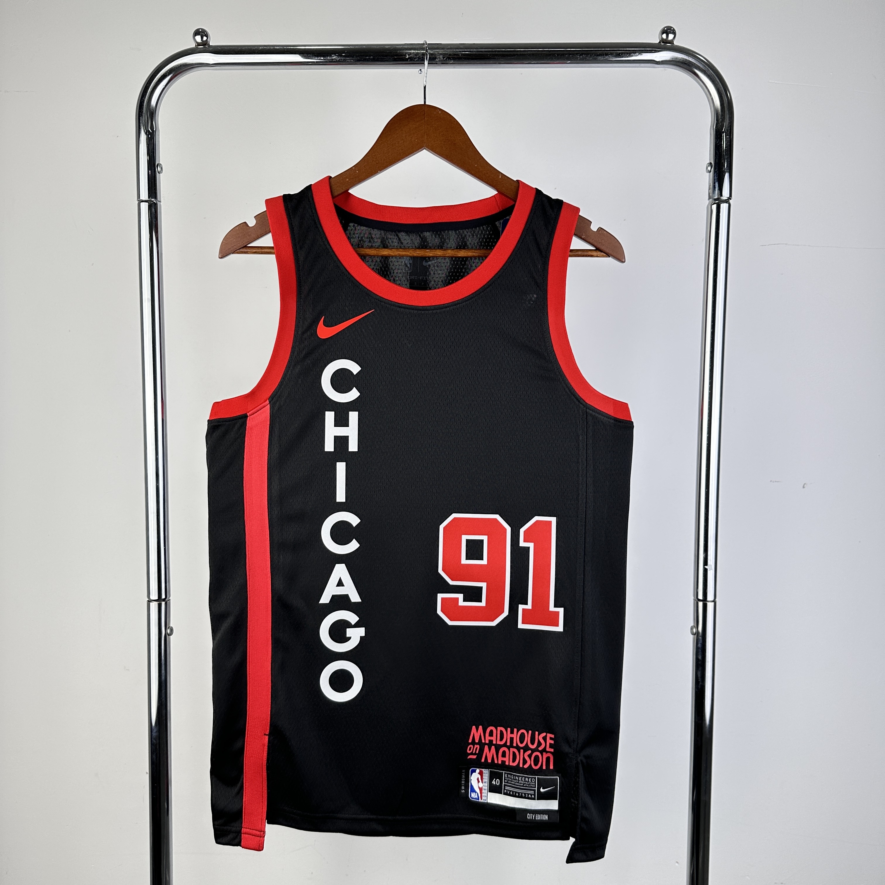 24 Season Chicago Bulls City Edition No.91 RODMAN