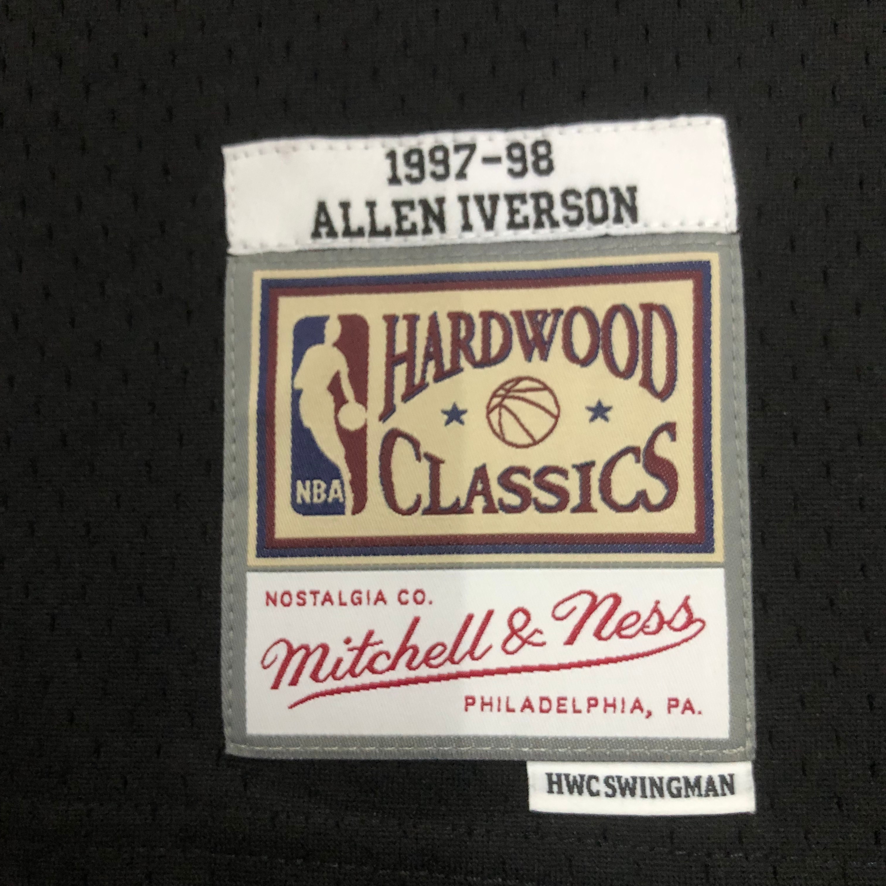 MN Heat Press Retro: 97/98 Season Black Hardwood Classics   76ers Iverson