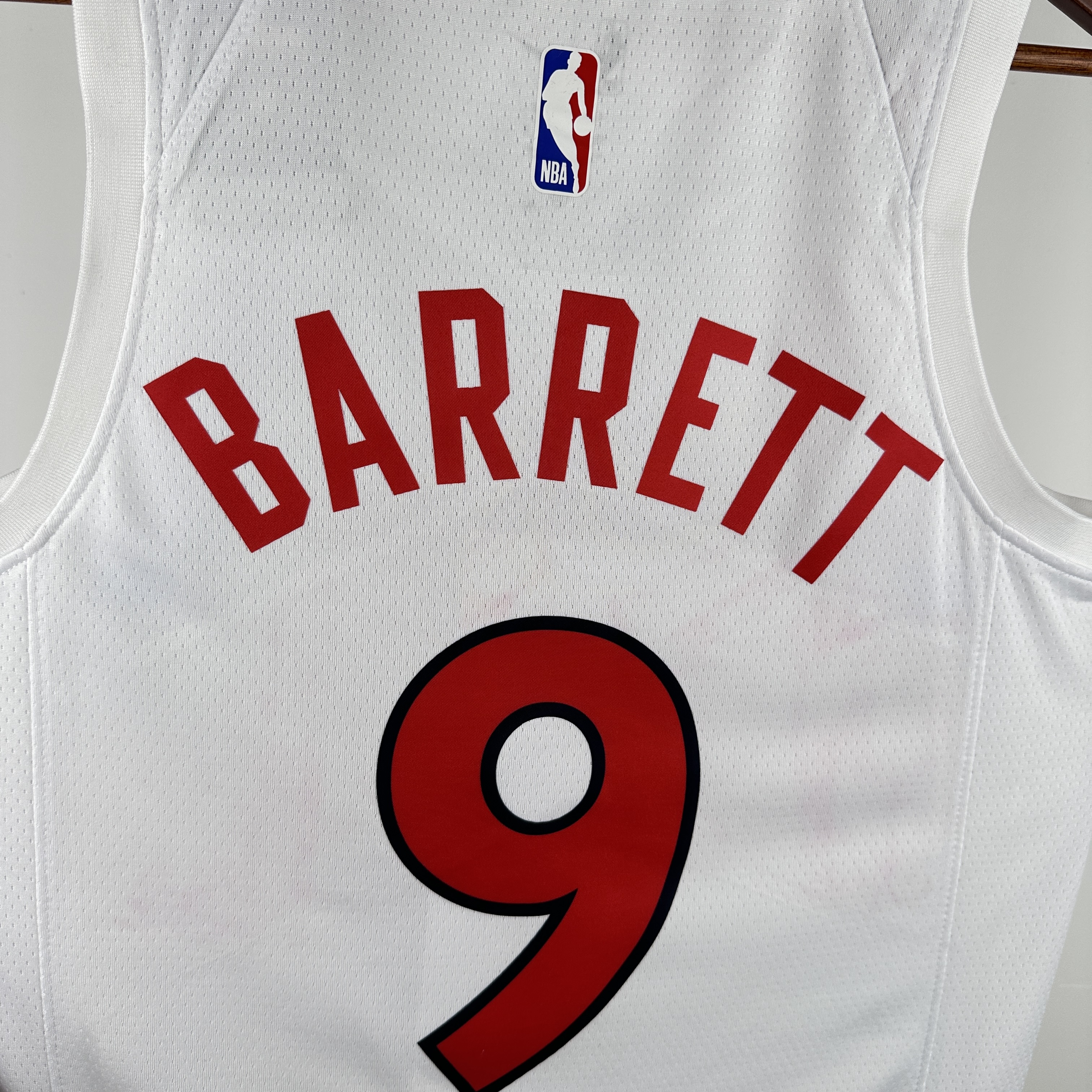 23 Season Toronto Raptors Home White  No.9 Barrett
