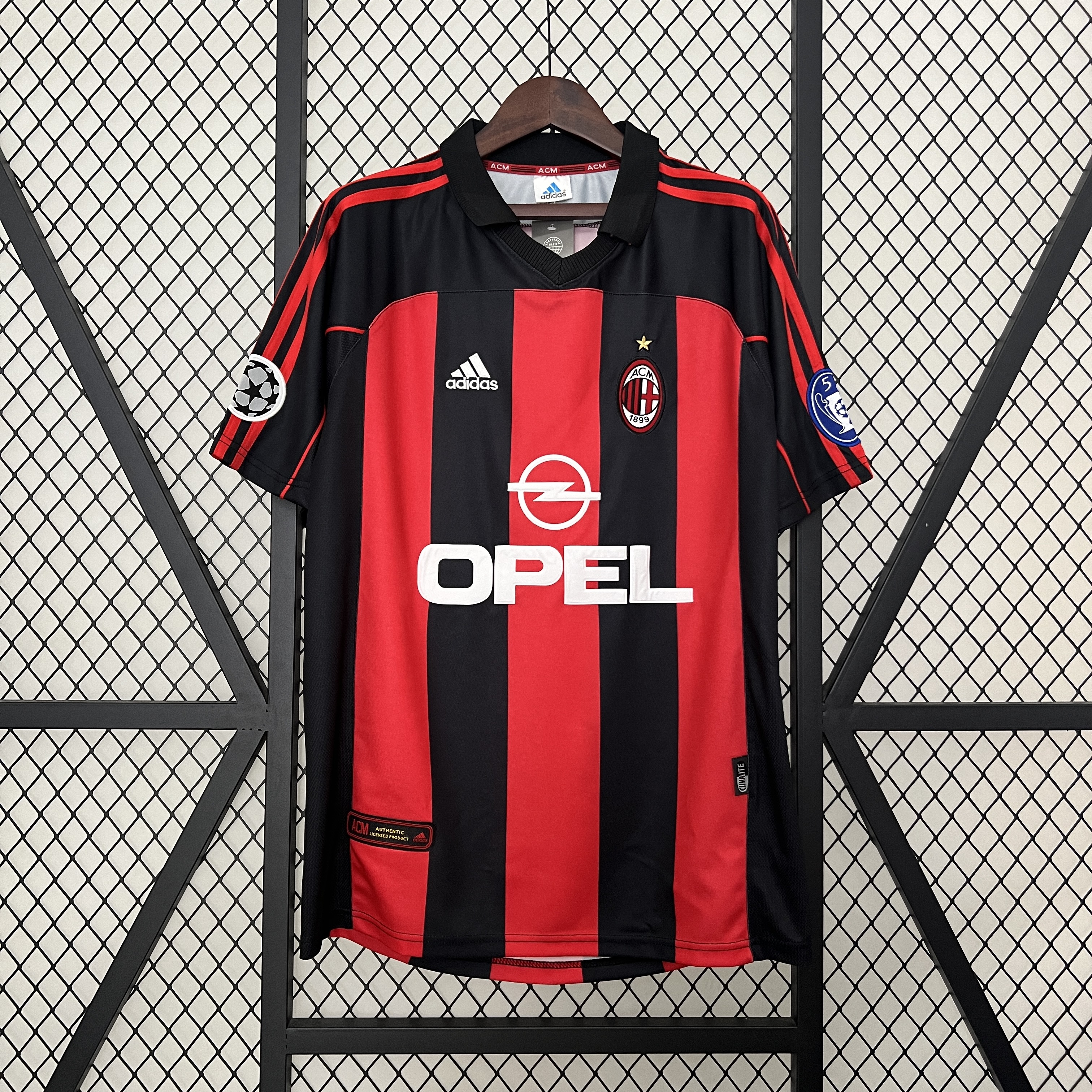 Retro 00/01 AC Milan Home with Patches S-XXL