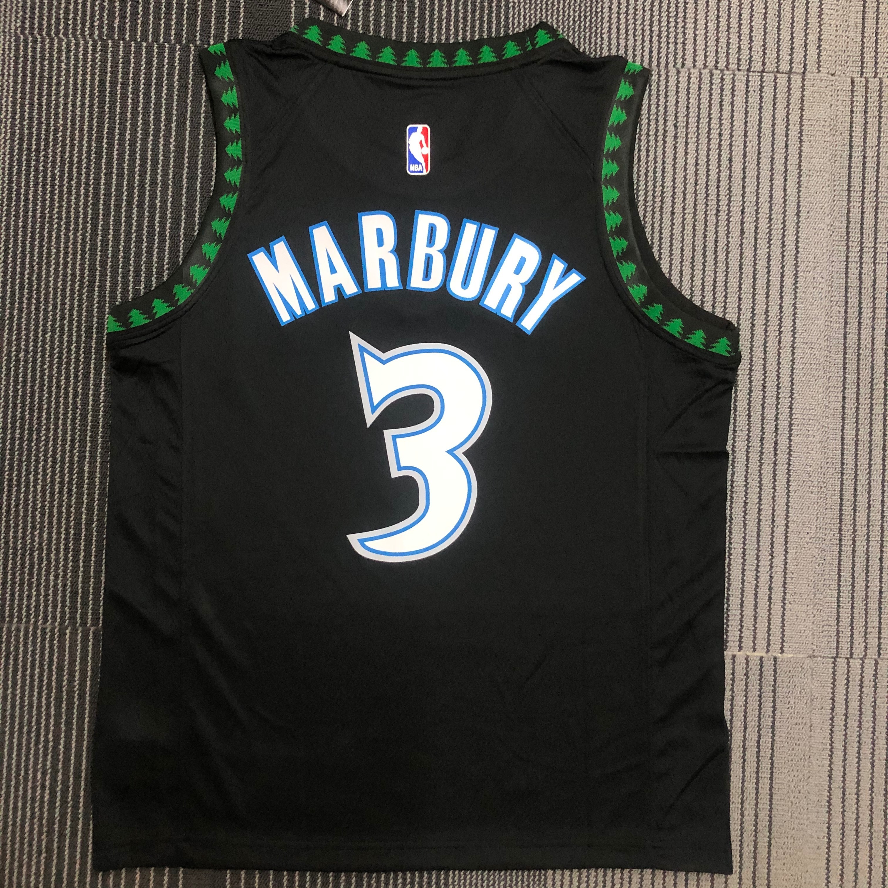 18 Season MINNESOTA TIMBERWOLVES BLACK  NO.3 MARBURY