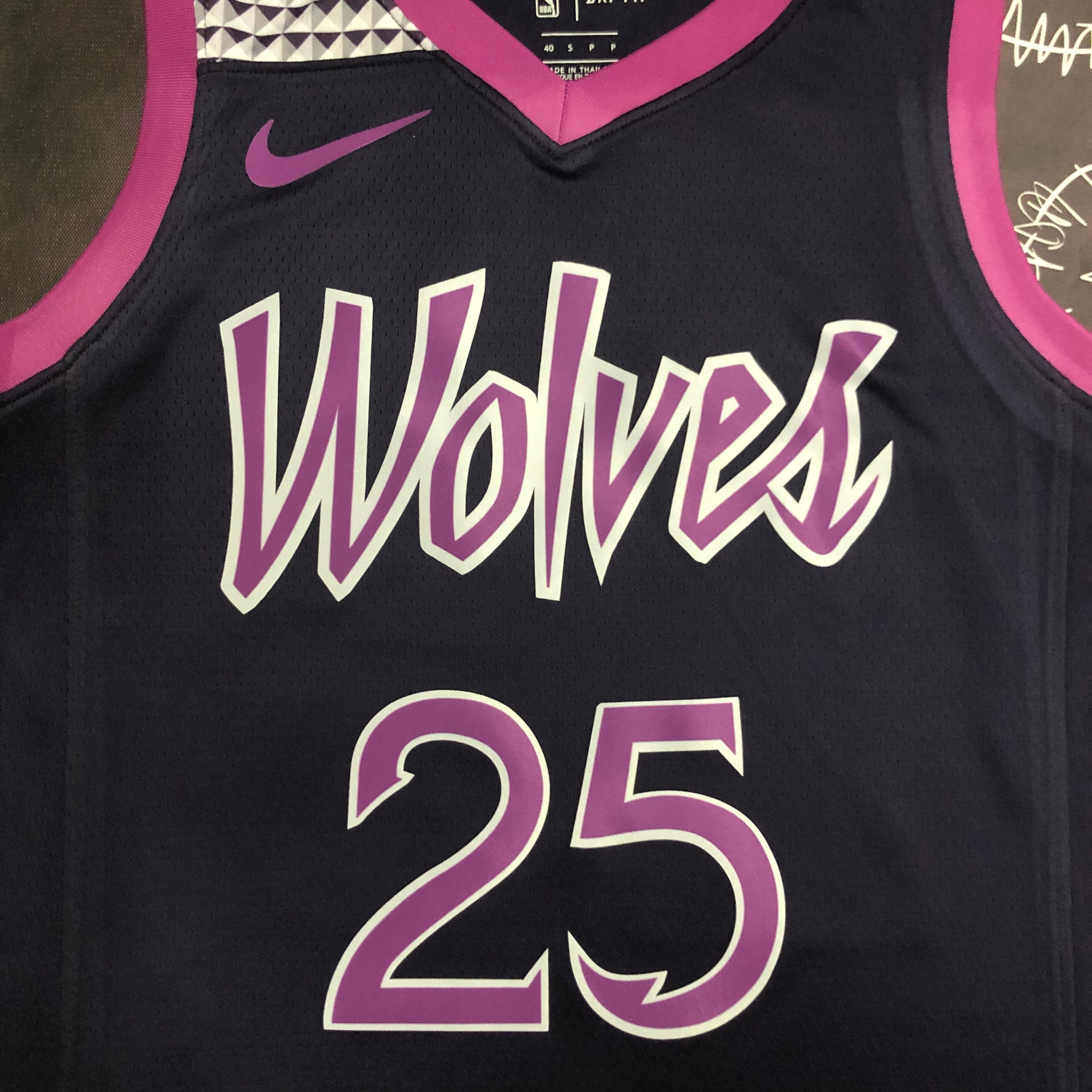 MINNESOTA TIMBERWOLVES PURPLE/ BLACK  NO.25 ROSE