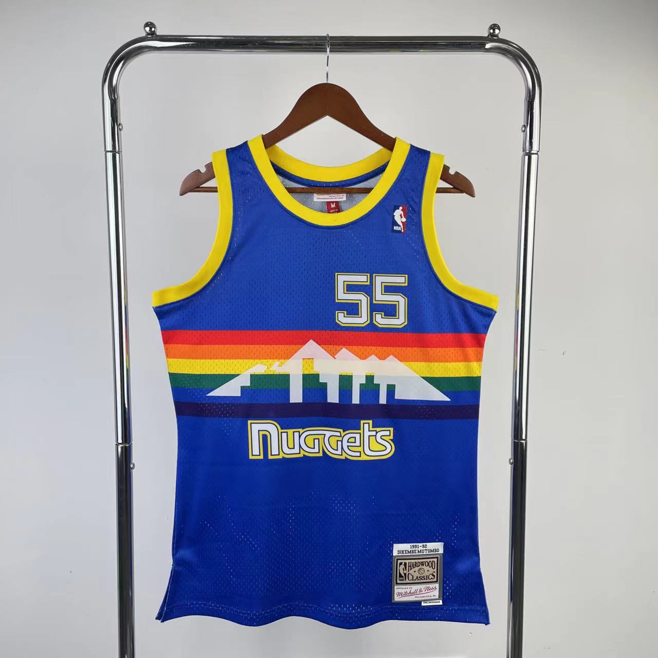 MN Heat Press Retro: Denver Nuggets 1991/92 Blue No.55 Mutombo