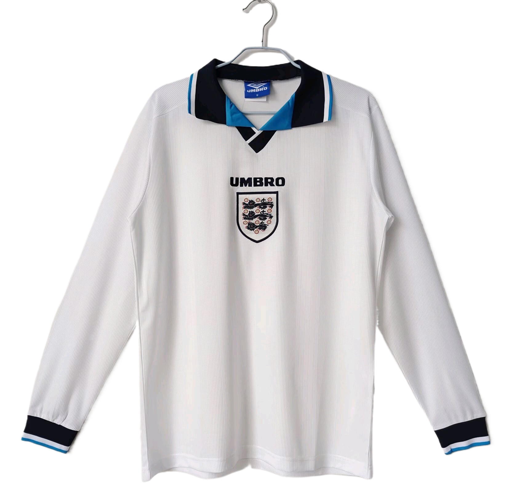Retro  England 1996 Home Long Sleeves White