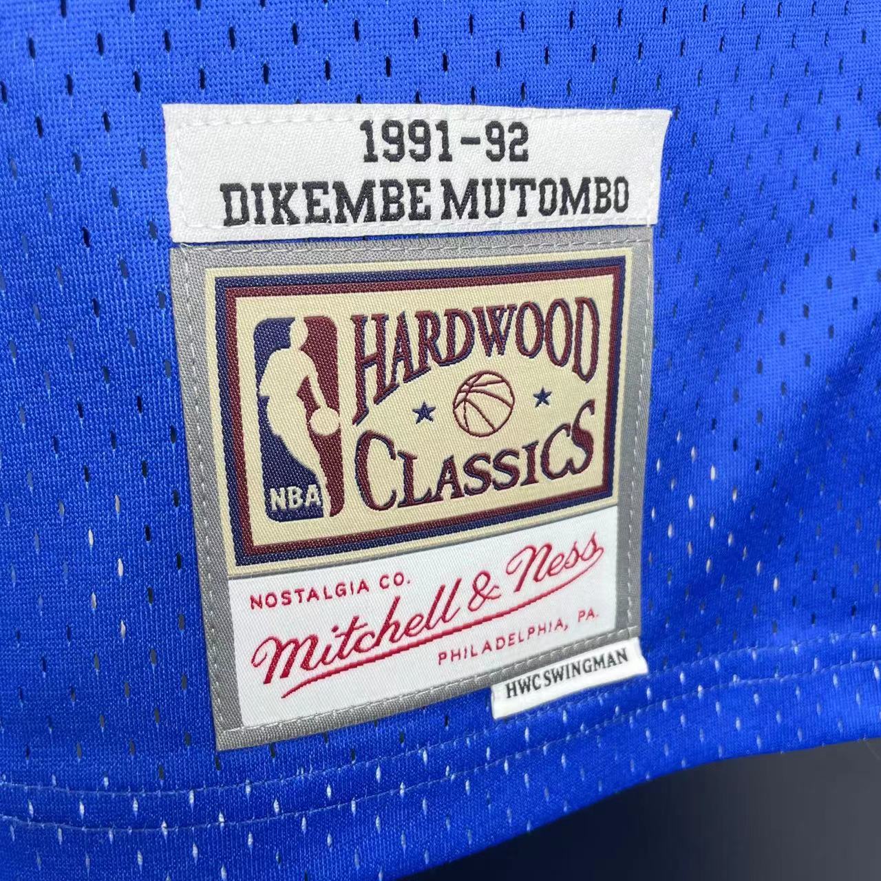 MN Heat Press Retro: Denver Nuggets 1991/92 Blue No.55 Mutombo