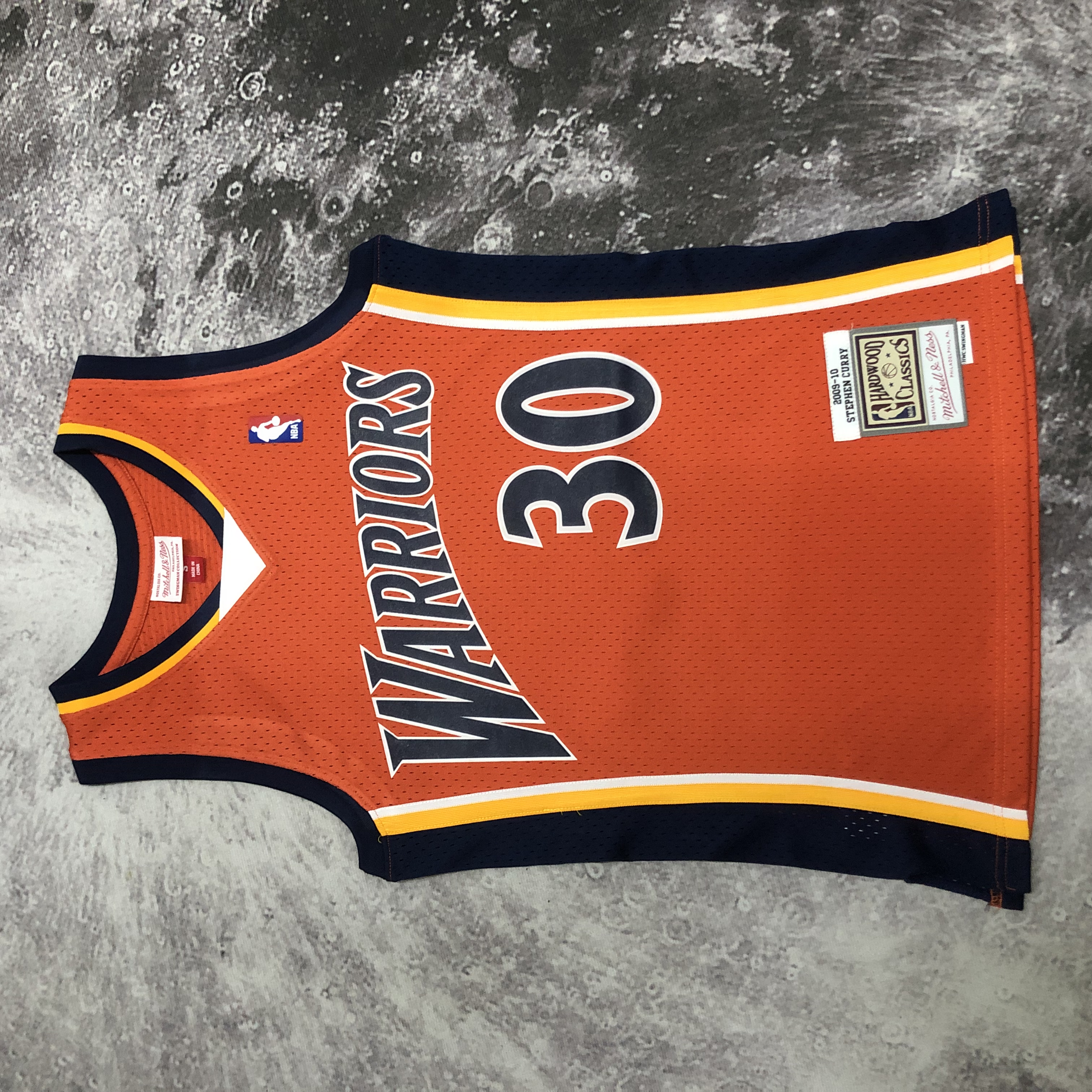 MN Heat Pressed Retro : SW Warriors 09/10 Orange No.30 Curry