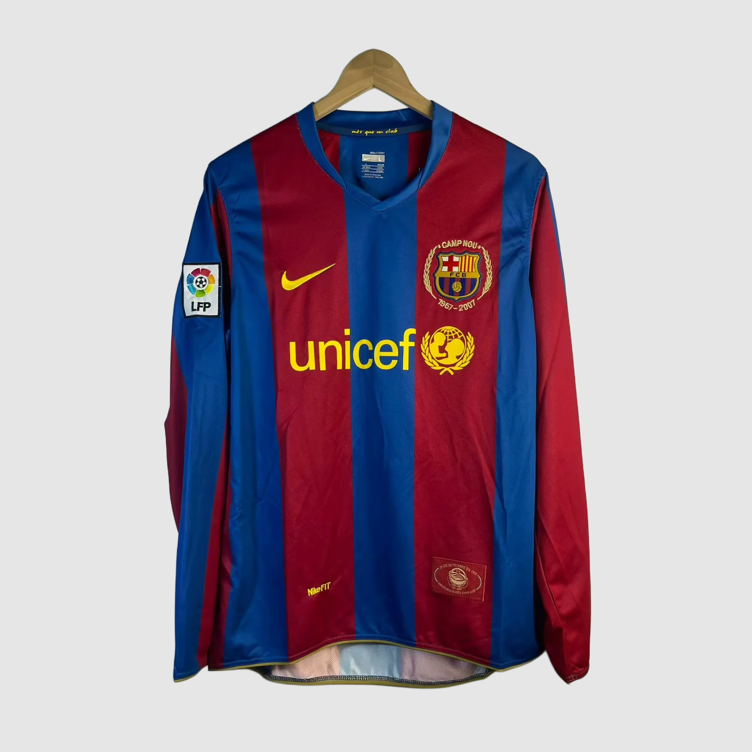 Retro Bαrcelona 2007/08 Home Long Sleeves With Patch