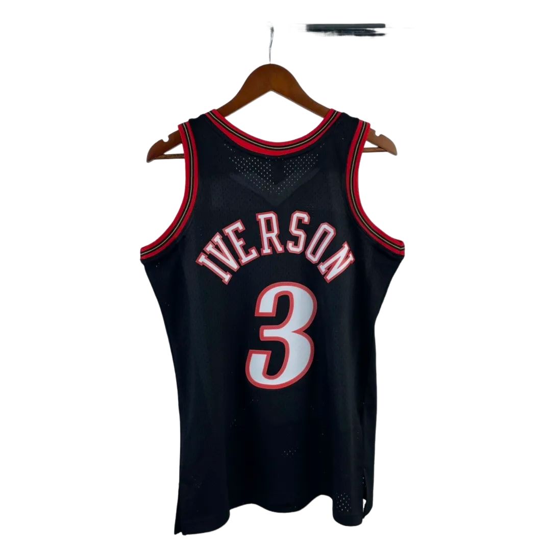 MN Heat Press Retro: 97/98 Season Black Hardwood Classics   76ers Iverson