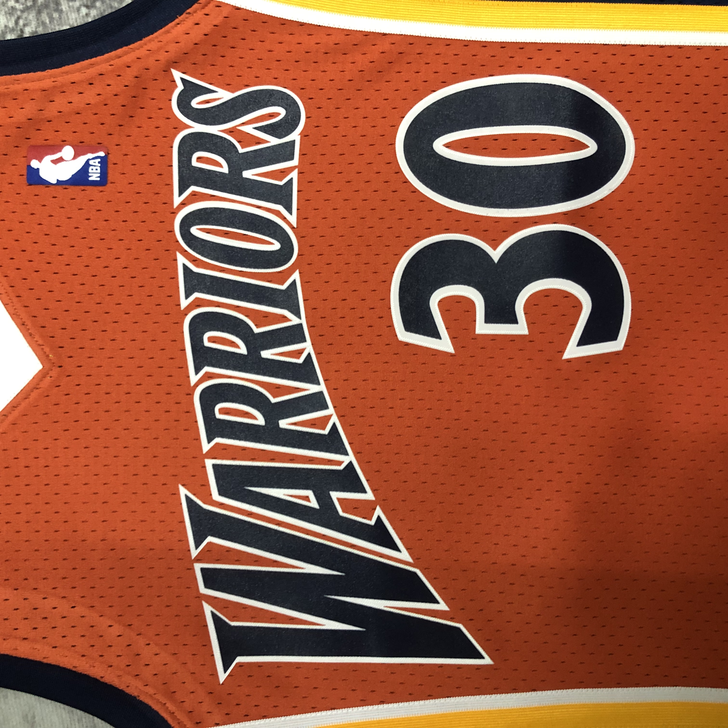 MN Heat Pressed Retro : SW Warriors 09/10 Orange No.30 Curry