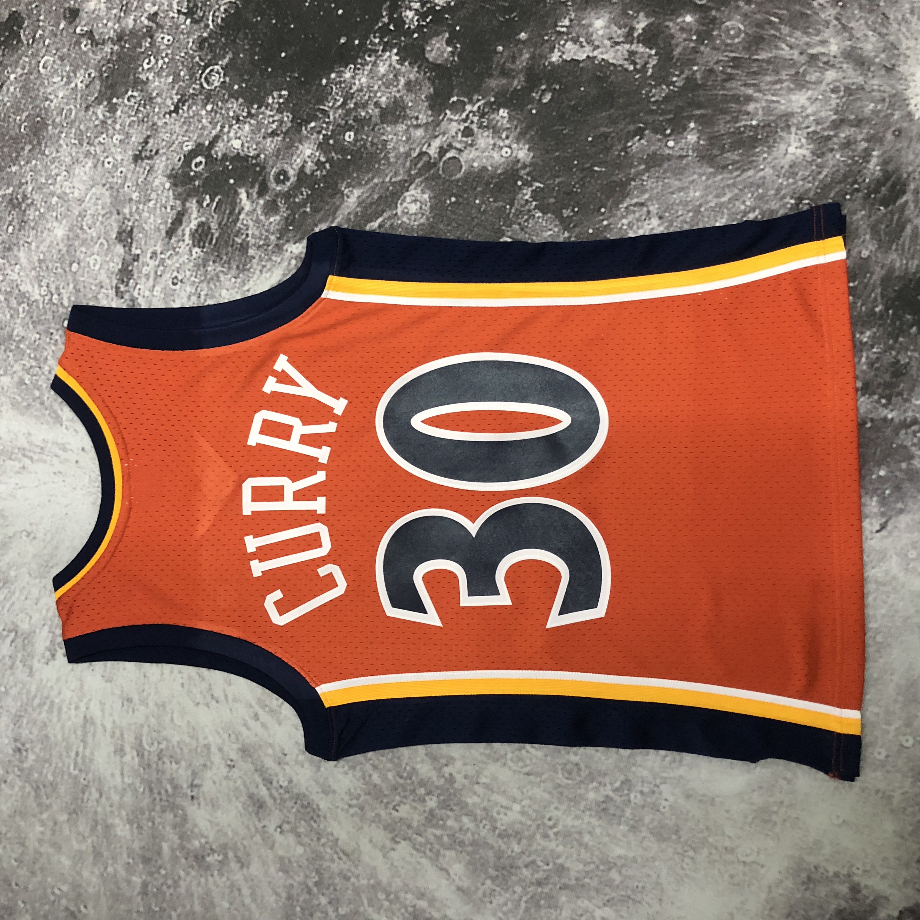 MN Heat Pressed Retro : SW Warriors 09/10 Orange No.30 Curry