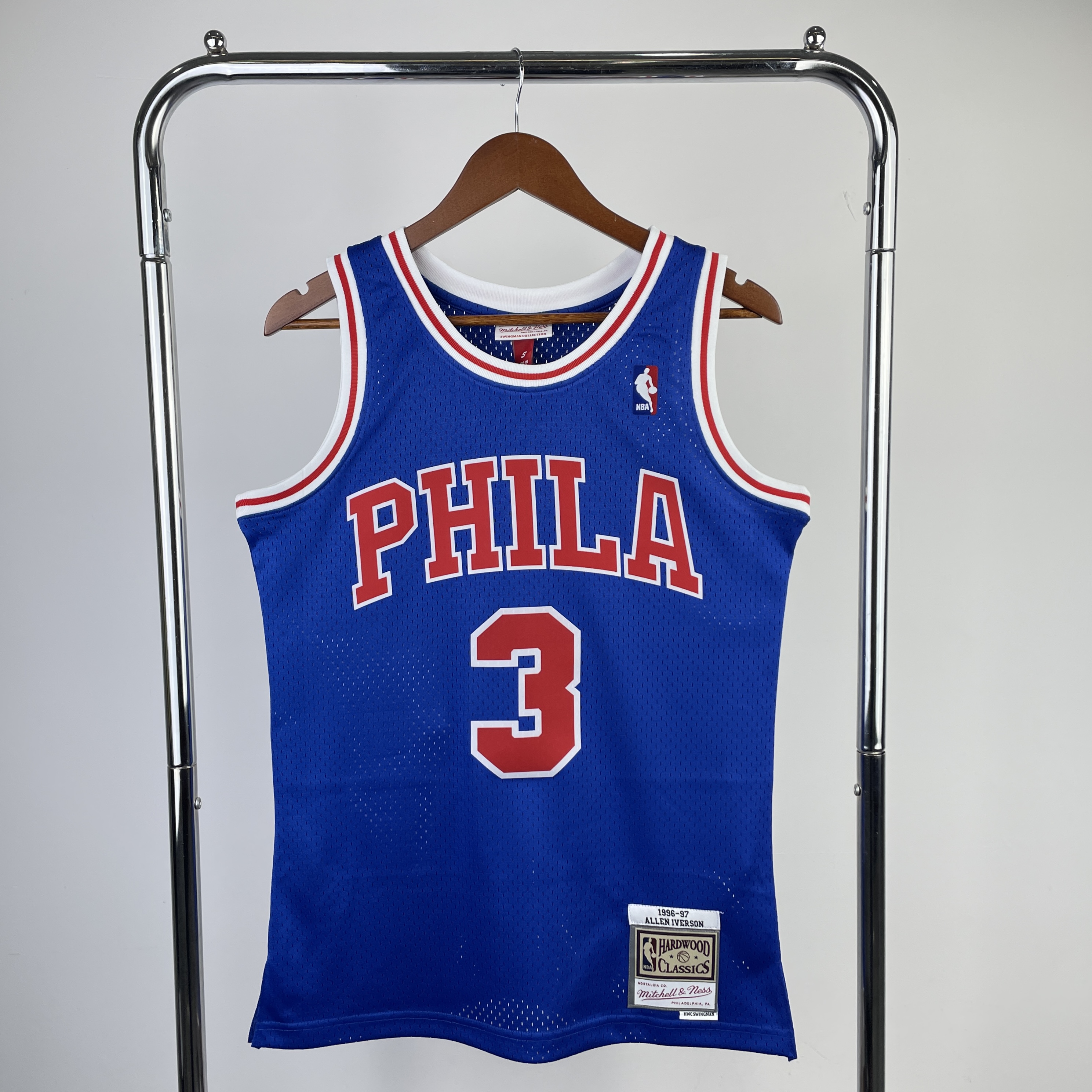 MN Heat Pressed Retro : Philadelphia 76ers 96/97 Blue #3
