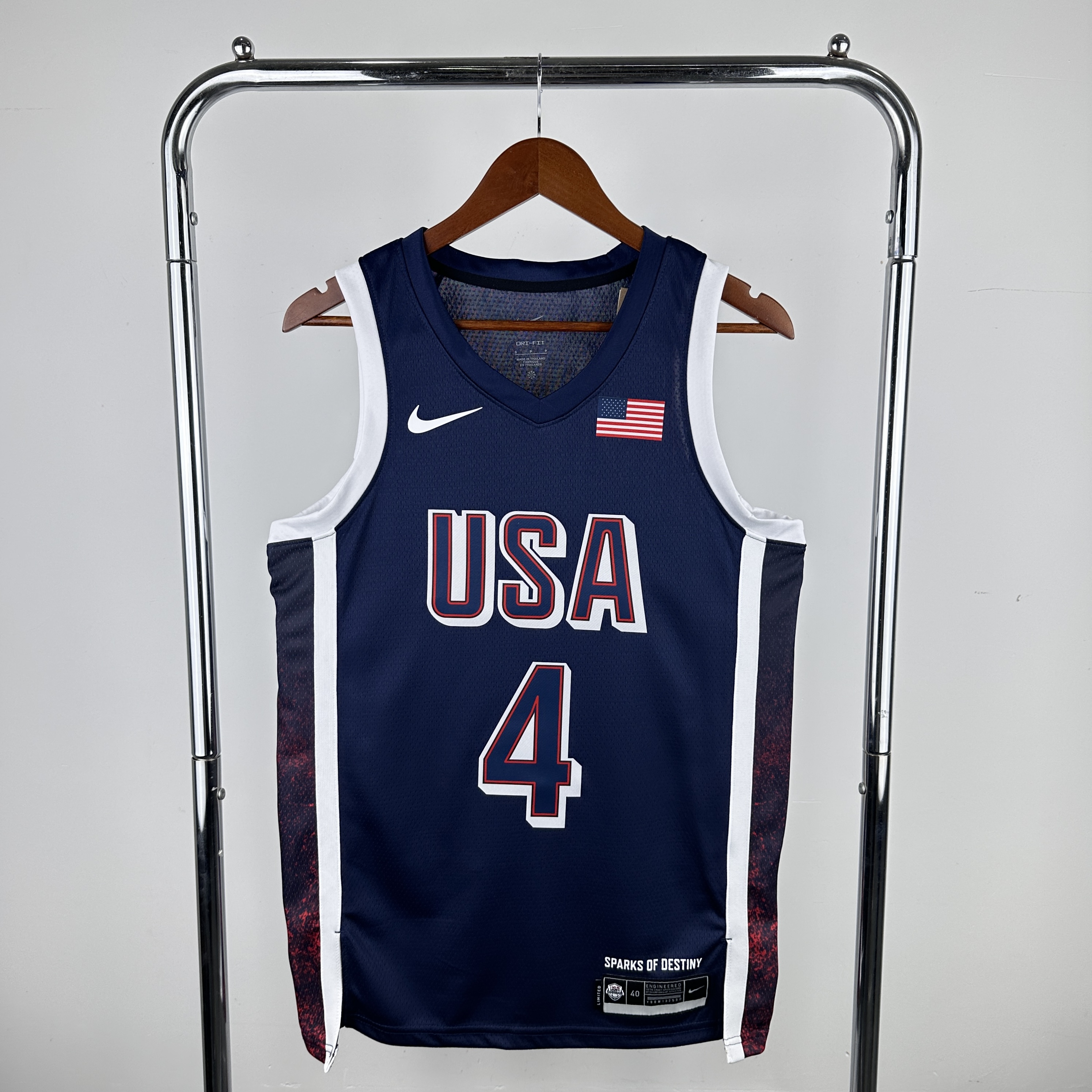 2024 Olympic Basketball USA Blue No.4 Curry
