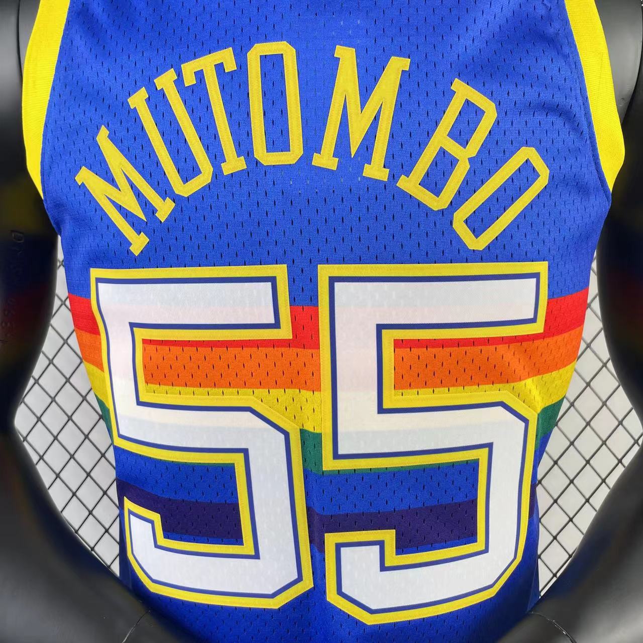MN Heat Press Retro: Denver Nuggets 1991/92 Blue No.55 Mutombo