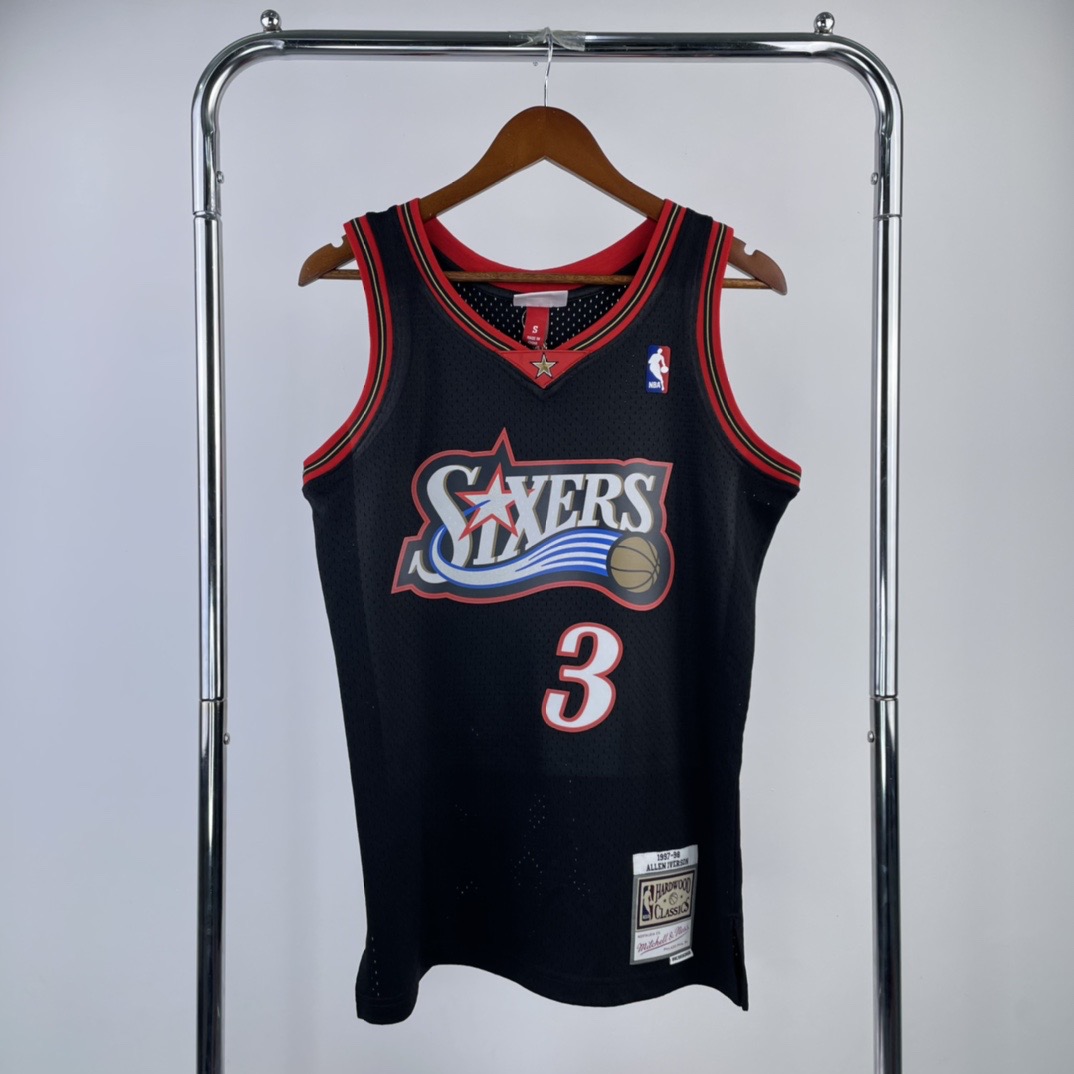 MN Heat Pressed Retro : Philadelphia 76ers 1998 Black #3
