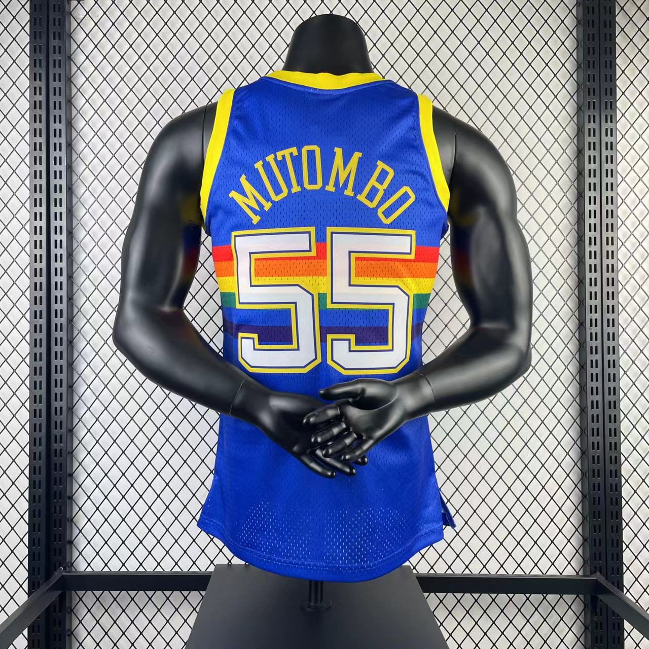 MN Heat Press Retro: Denver Nuggets 1991/92 Blue No.55 Mutombo