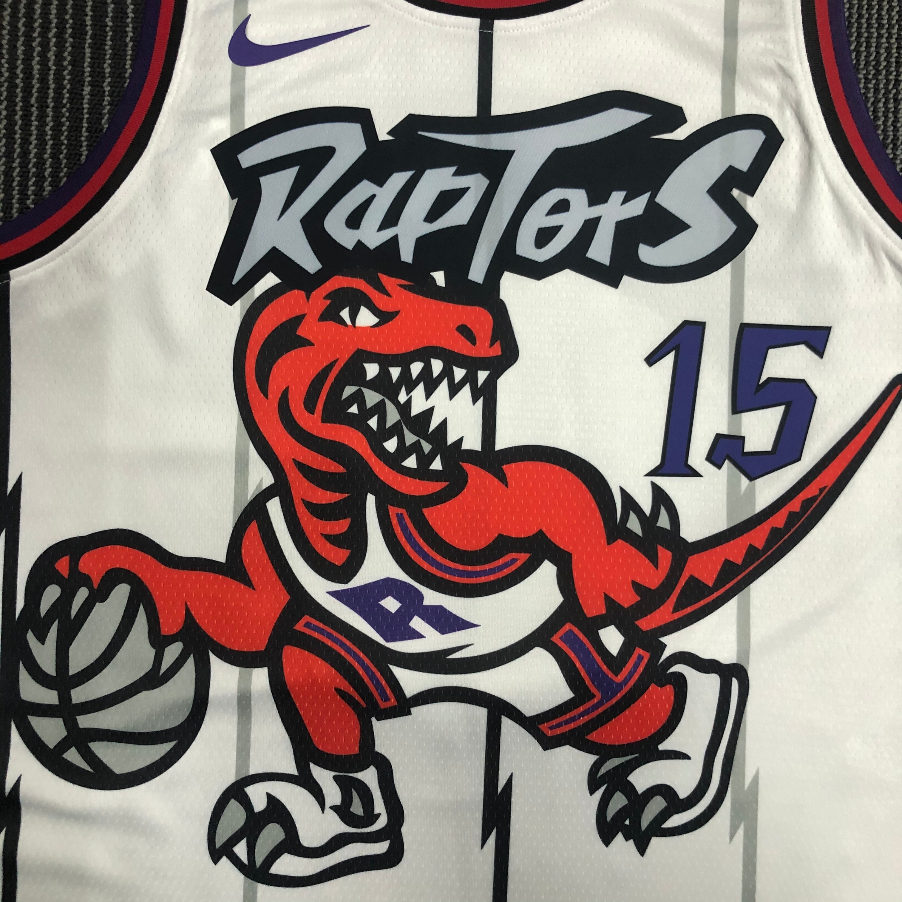 Toronto Raptors White  No.15 Carter