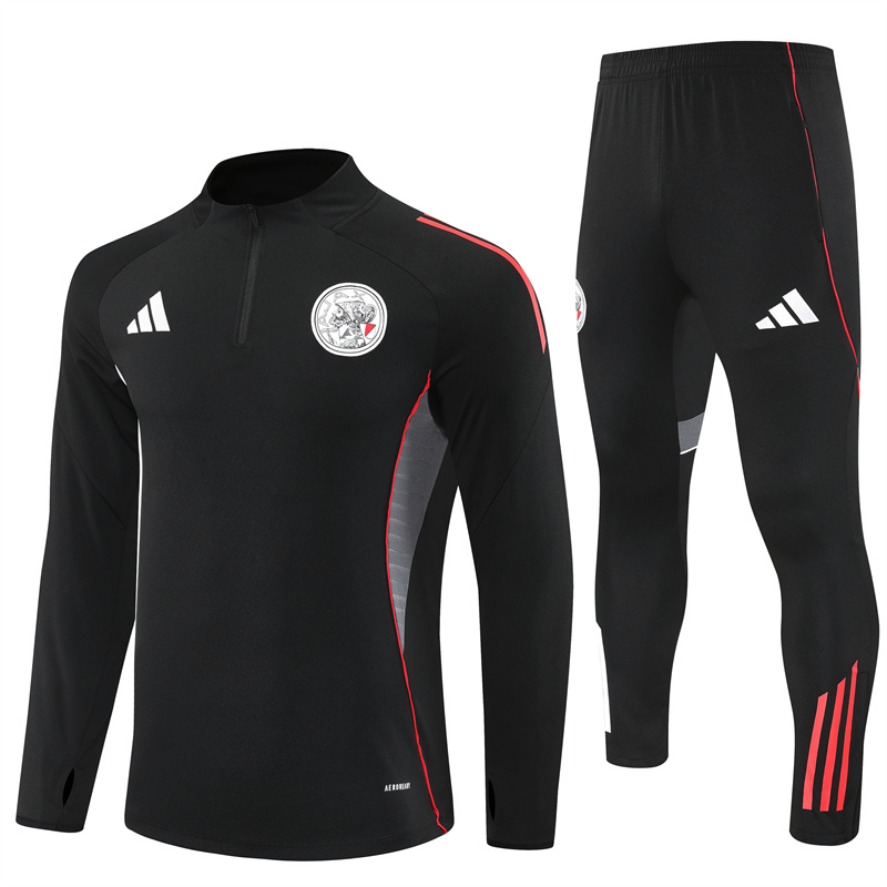 Adult/ Kids Ajax Black Half Zipper Training Suit 801