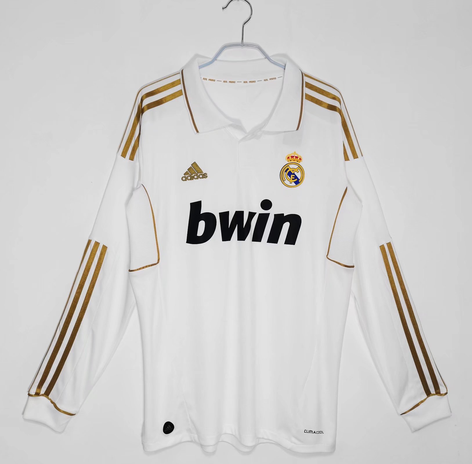 Retro  Real Mαdrid 11/12 Home White Long Sleeves