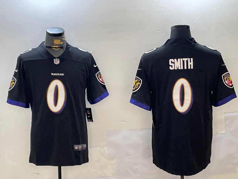 Baltimore Ravens #0 Smith Black