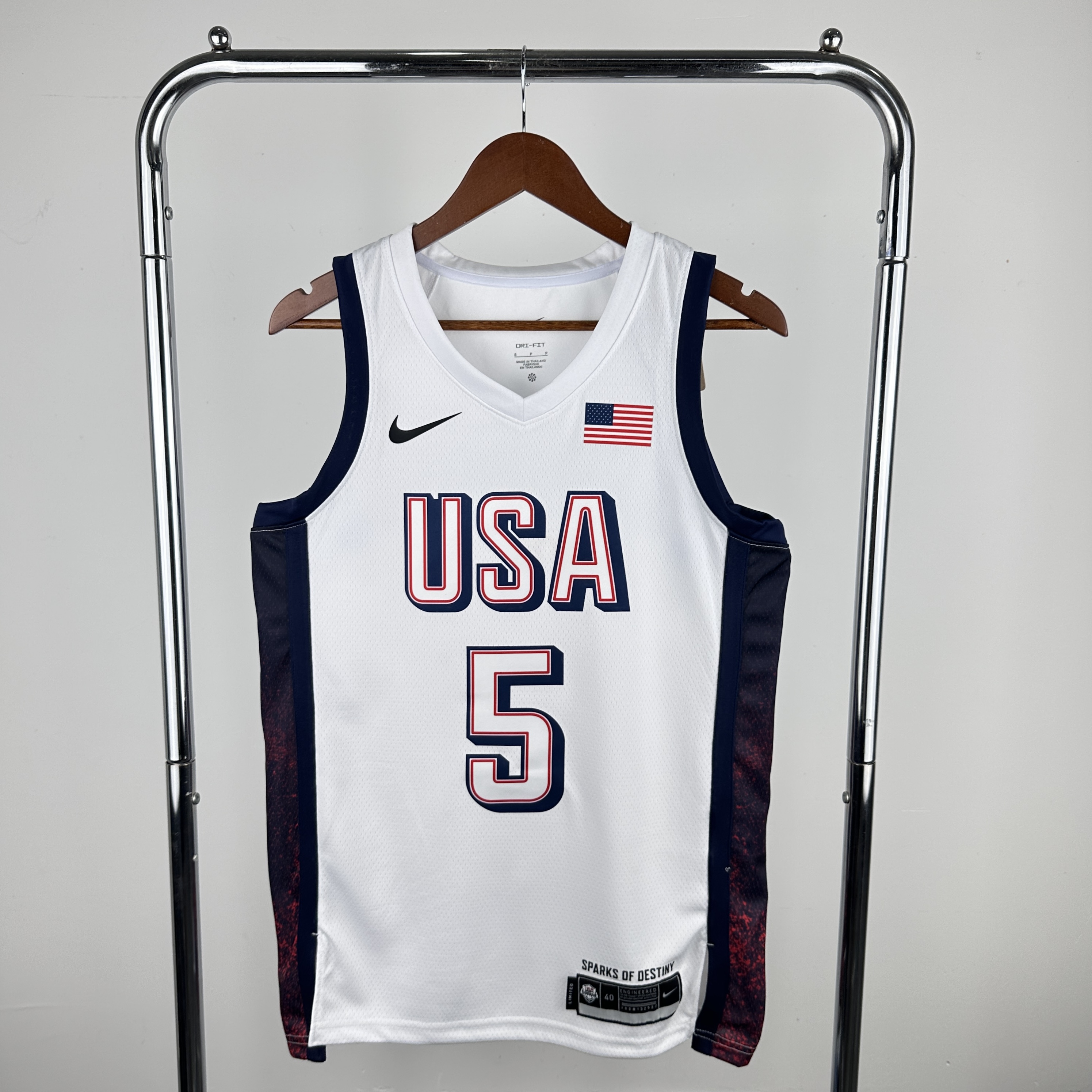 2024 Olympic Basketball USA White No.5 EDWARDS