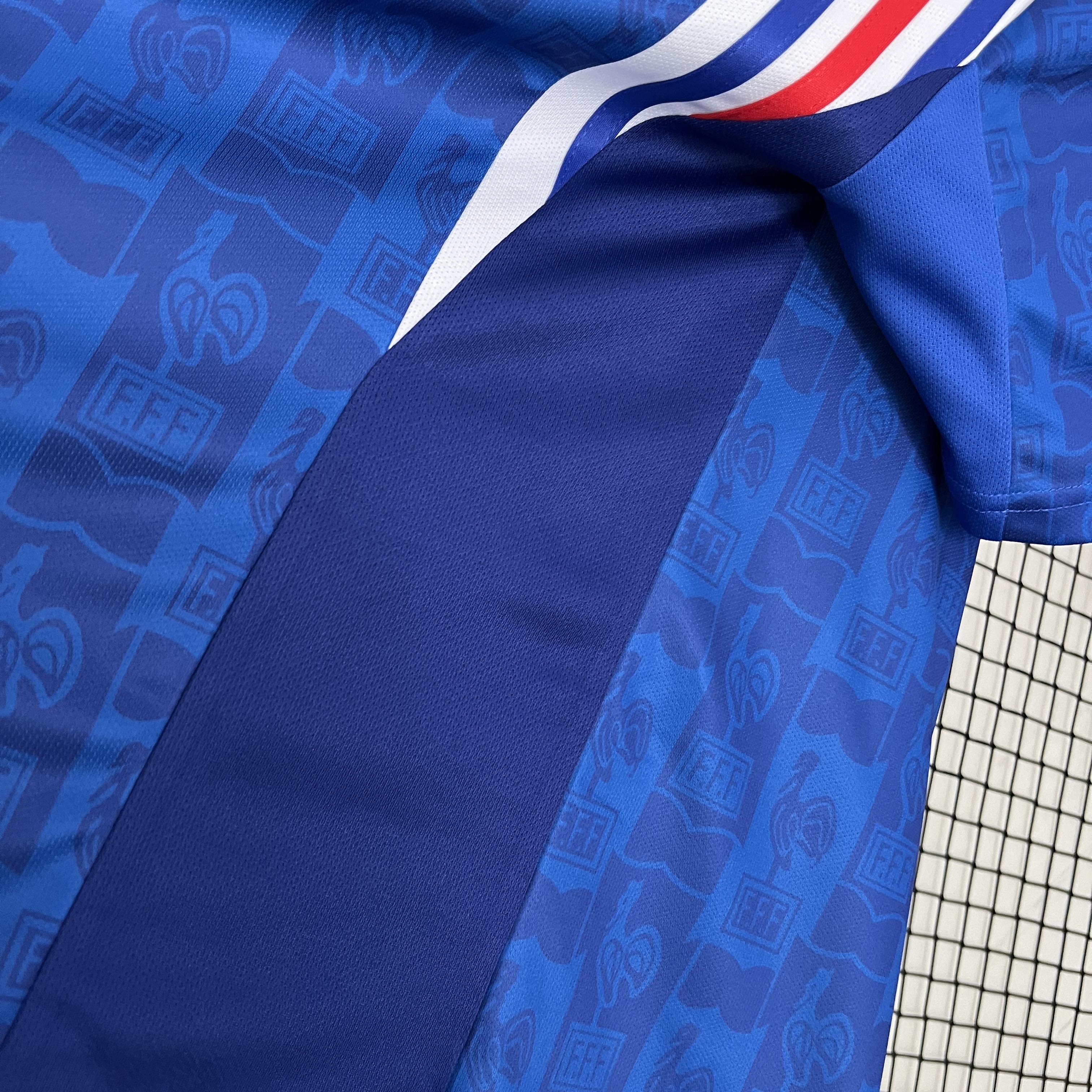 Retro  France 1996 Home Blue with patches