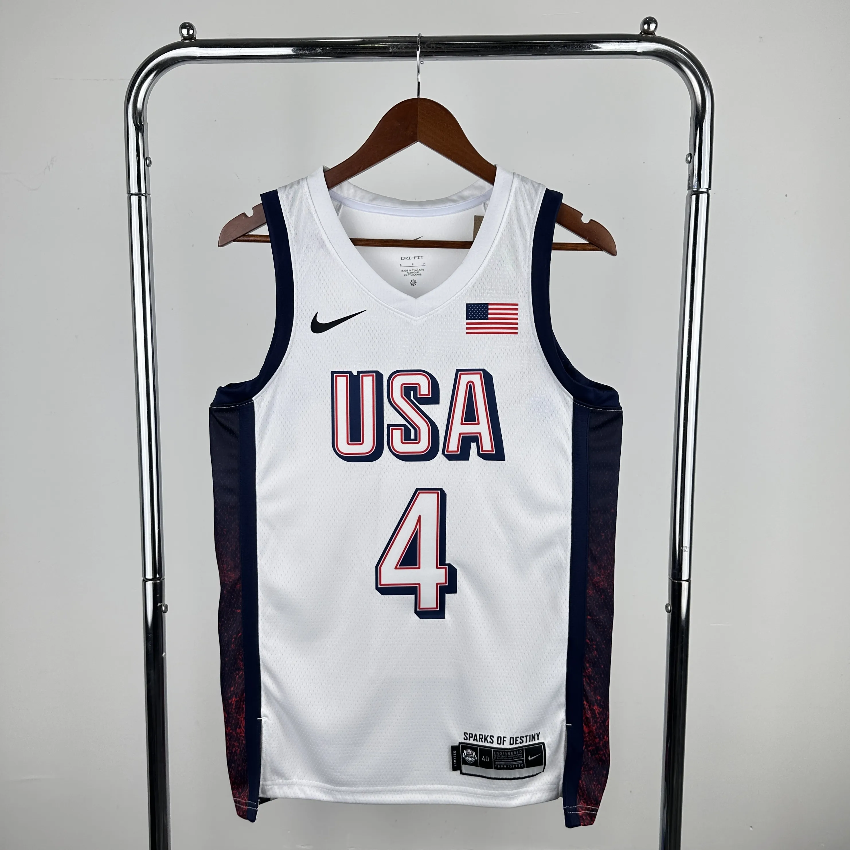 2024 Olympic Basketball USA White No.4 Curry