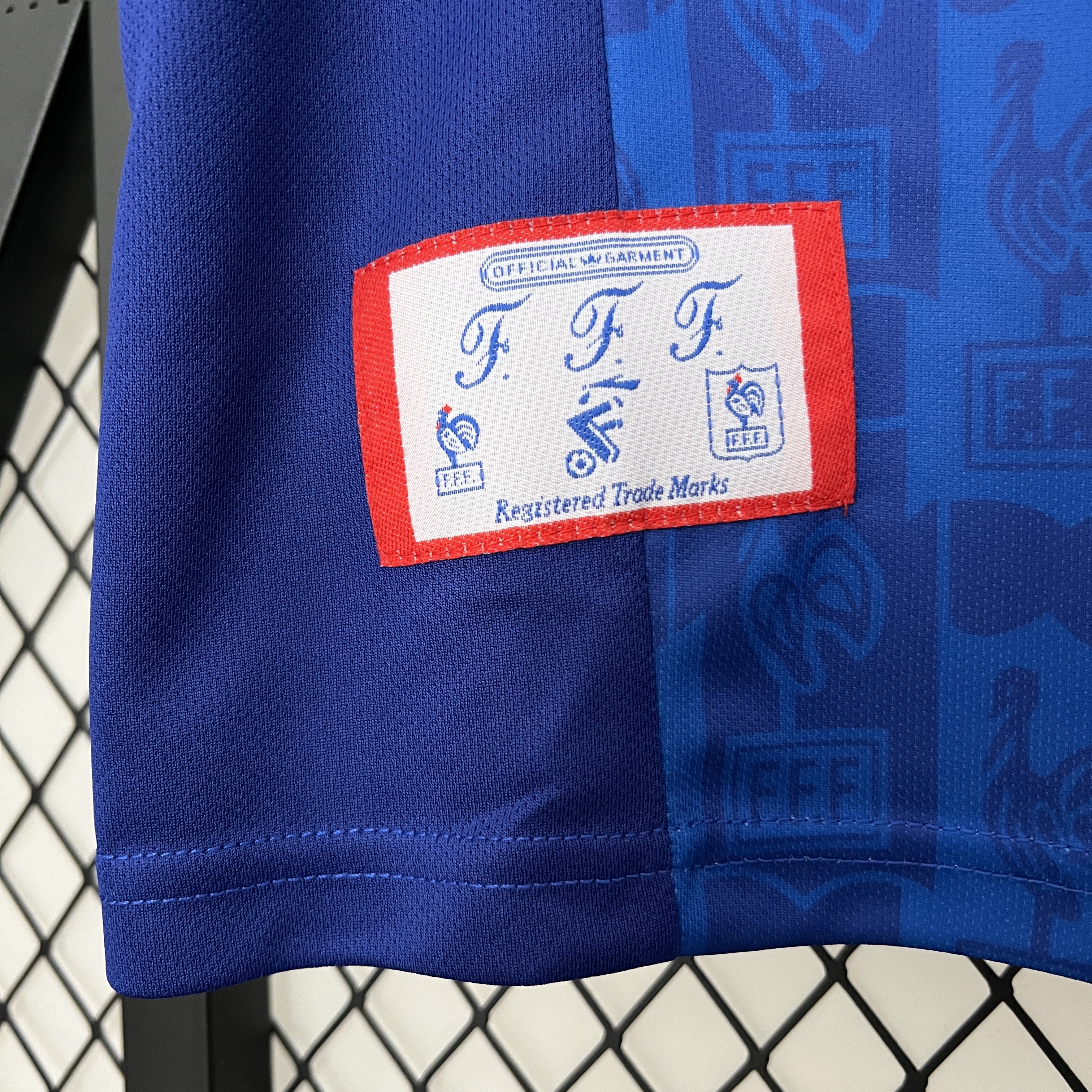 Retro  France 1996 Home Blue with patches