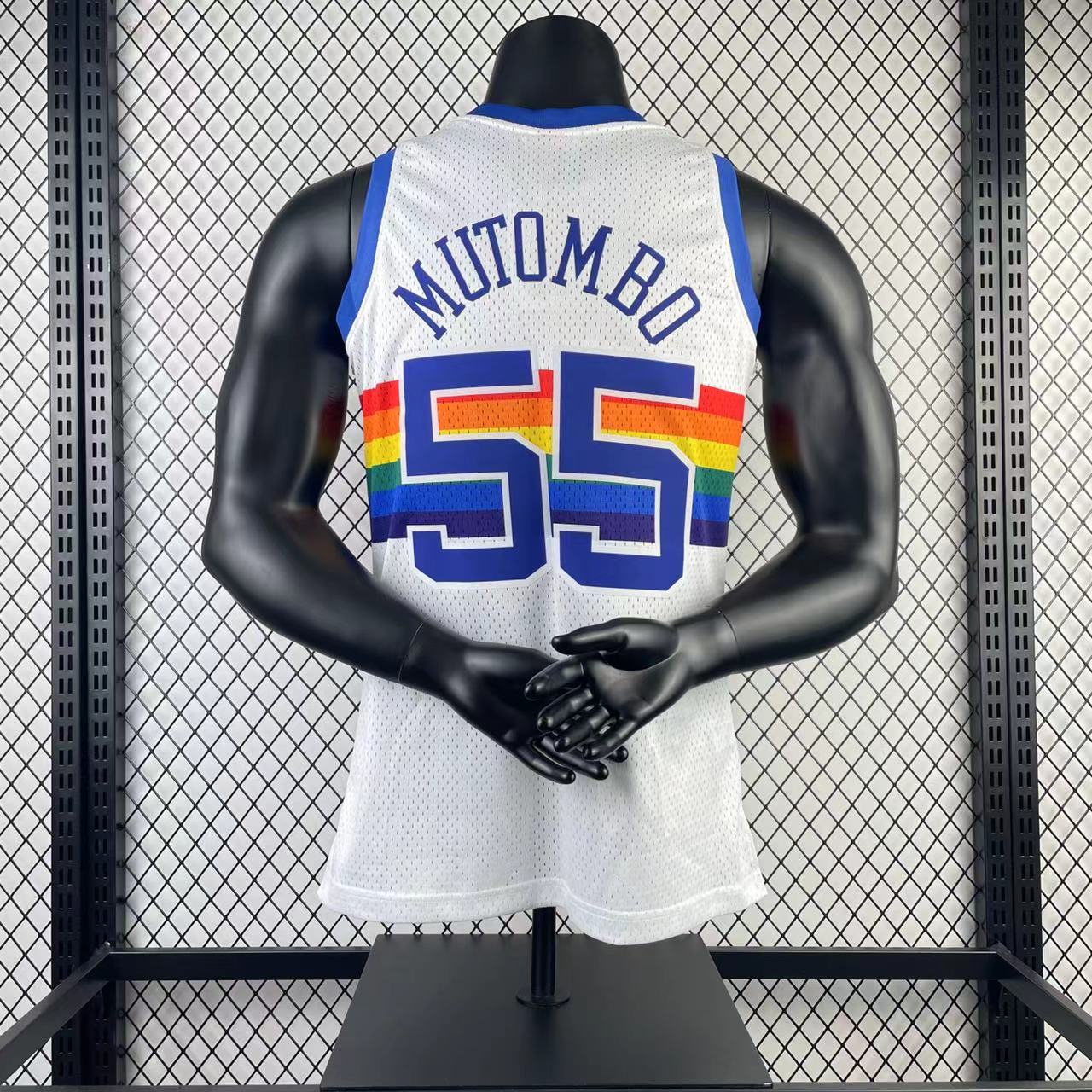 MN Heat Press Retro: Denver Nuggets 1991/92 White No.55 Mutombo