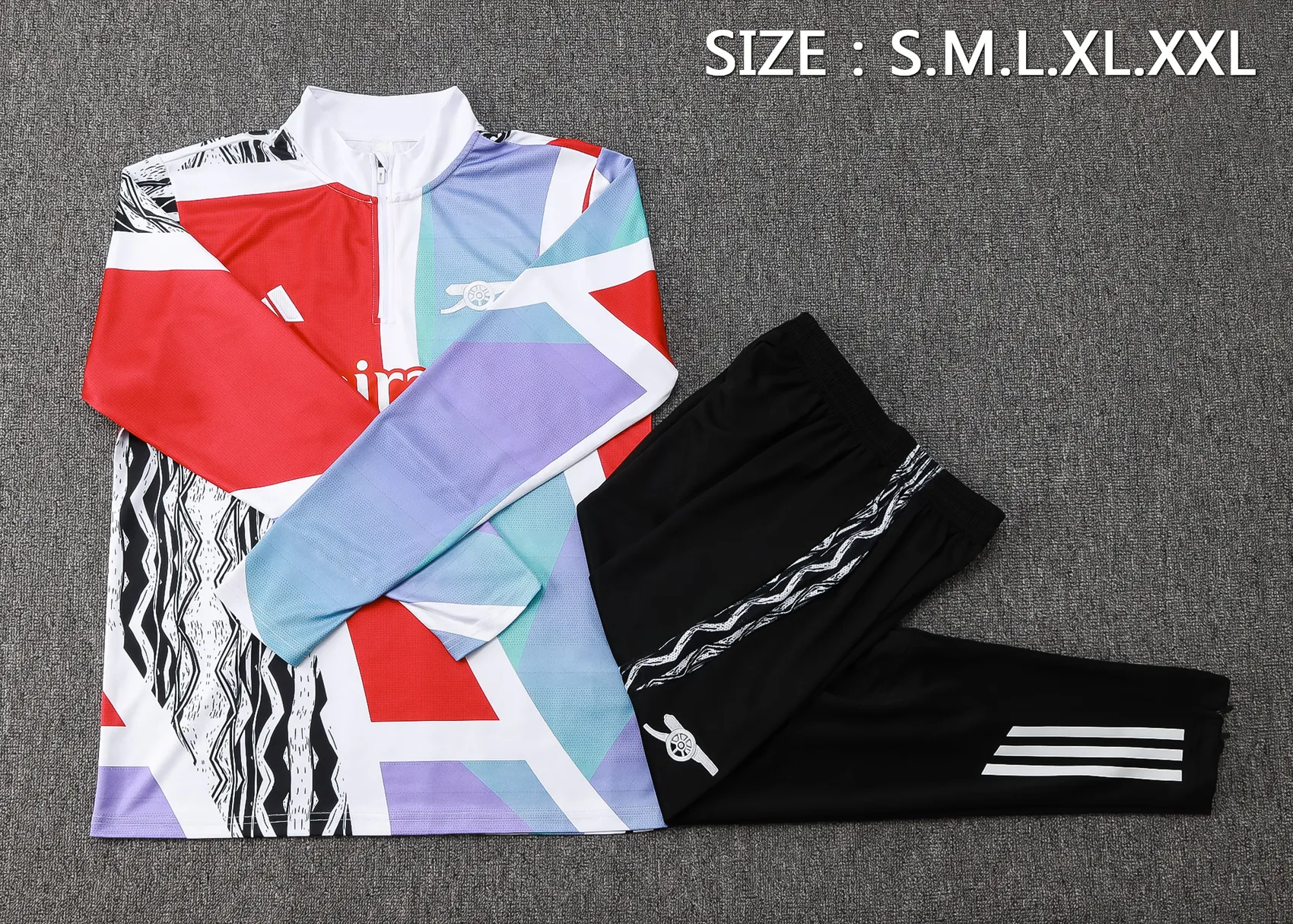 Adult/ Kids 2425 Arsenal half zipper Training Suit B985