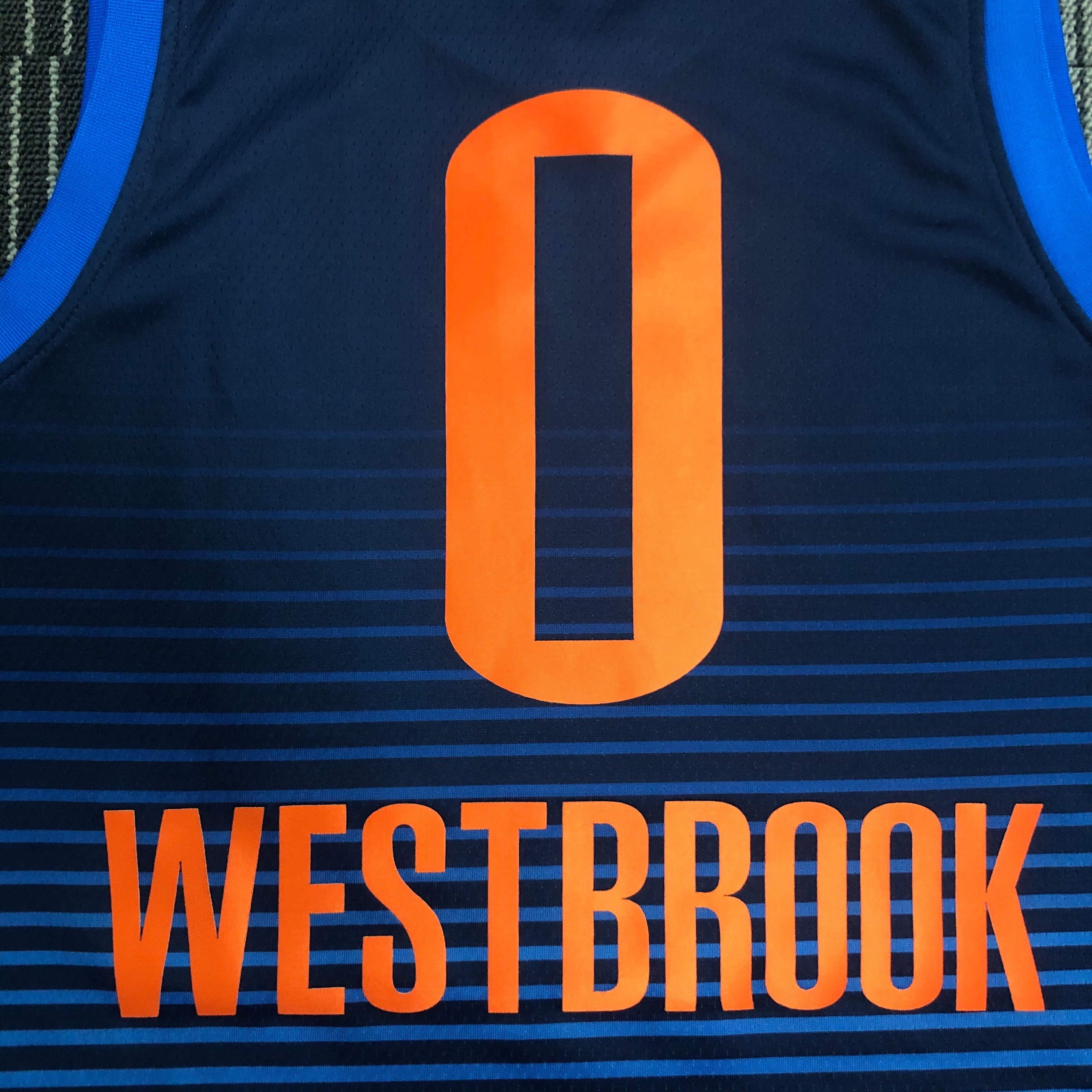 Oklahoma City Thunder Blue STRIPE  No.0 Westbrook