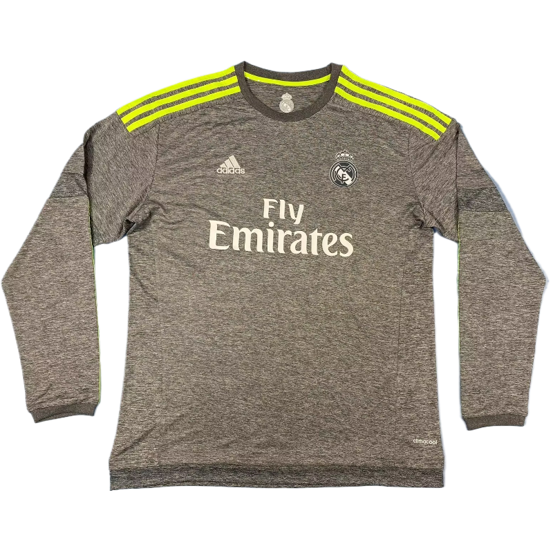Retro  Real Mαdrid 15/16 Away Gray Long Sleeves