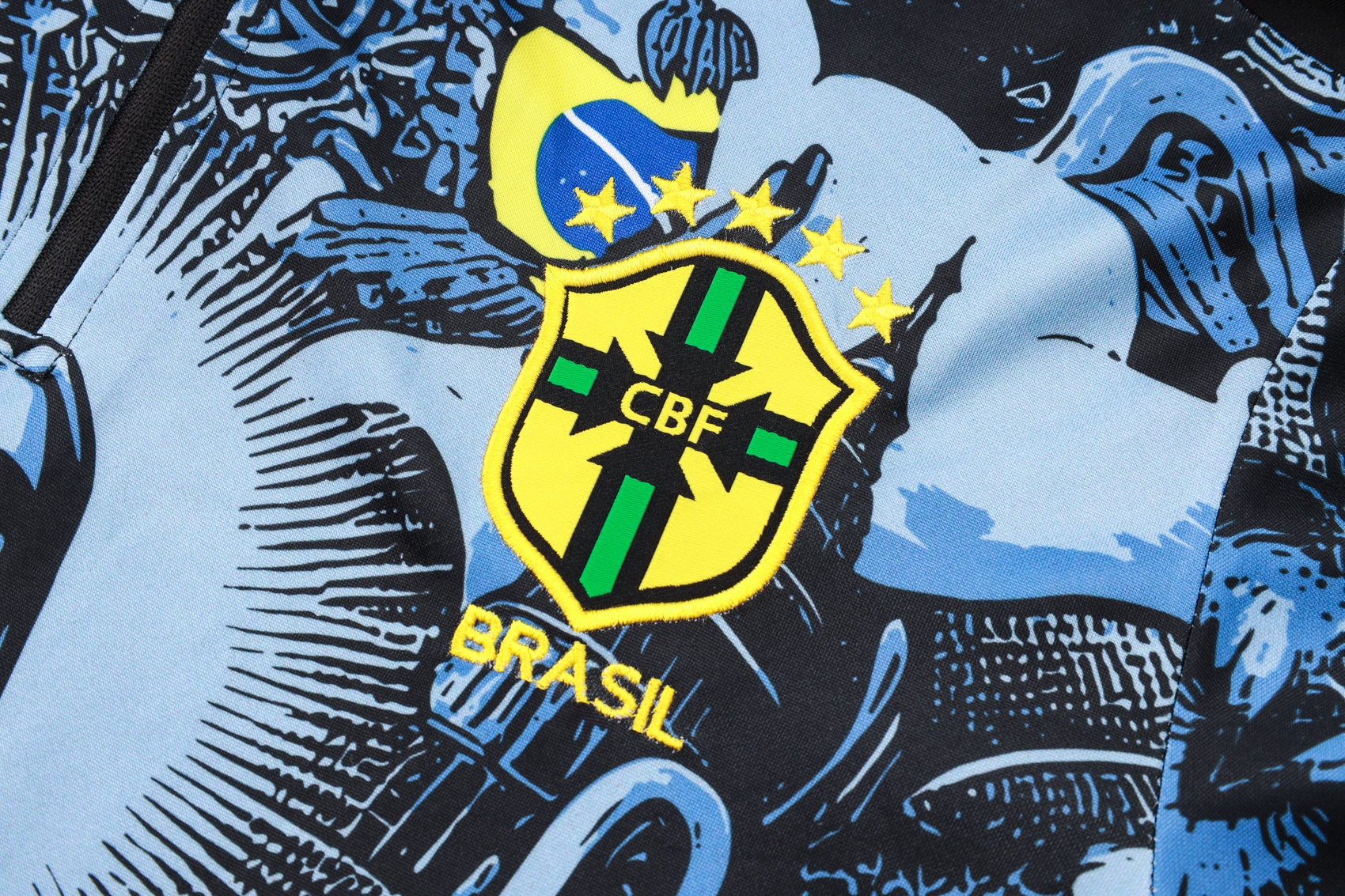 Adult / Kids Brasil 24/25 Half zipper training suit Blue