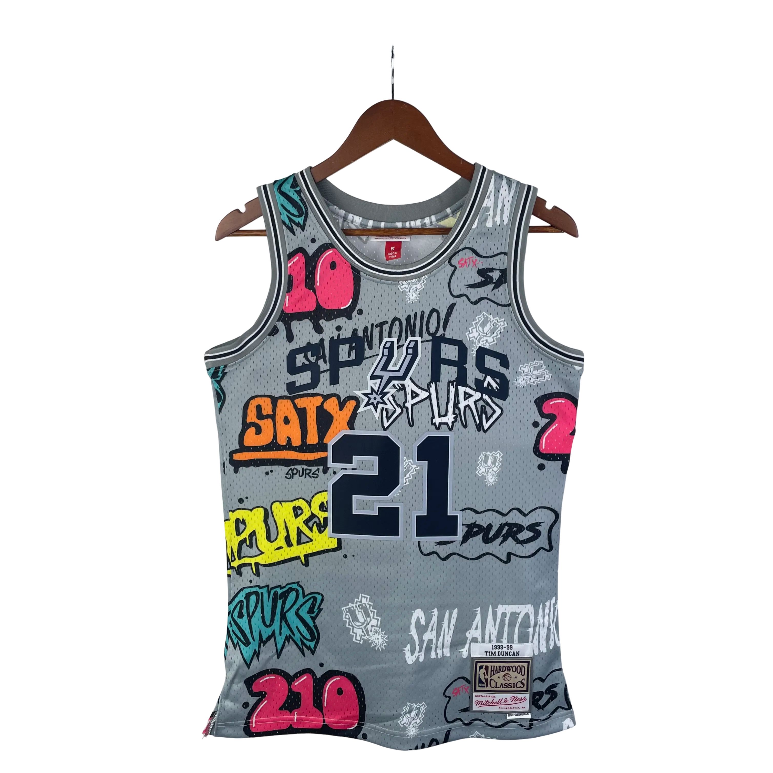 MN Heat Pressed Vintage : SW Spurs 98/99 Graffiti No.21 Duncan