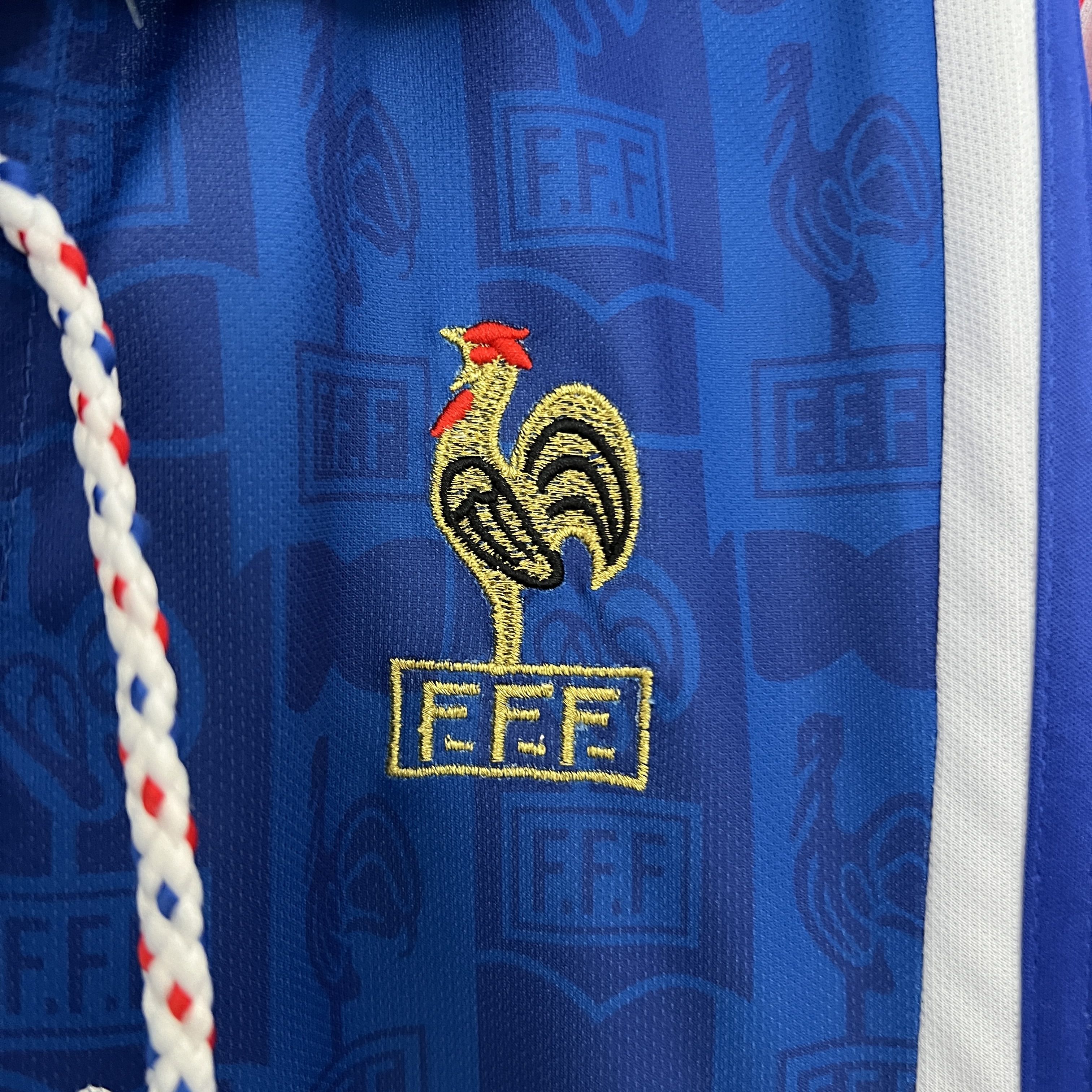 Retro  France 1996 Home Blue with patches