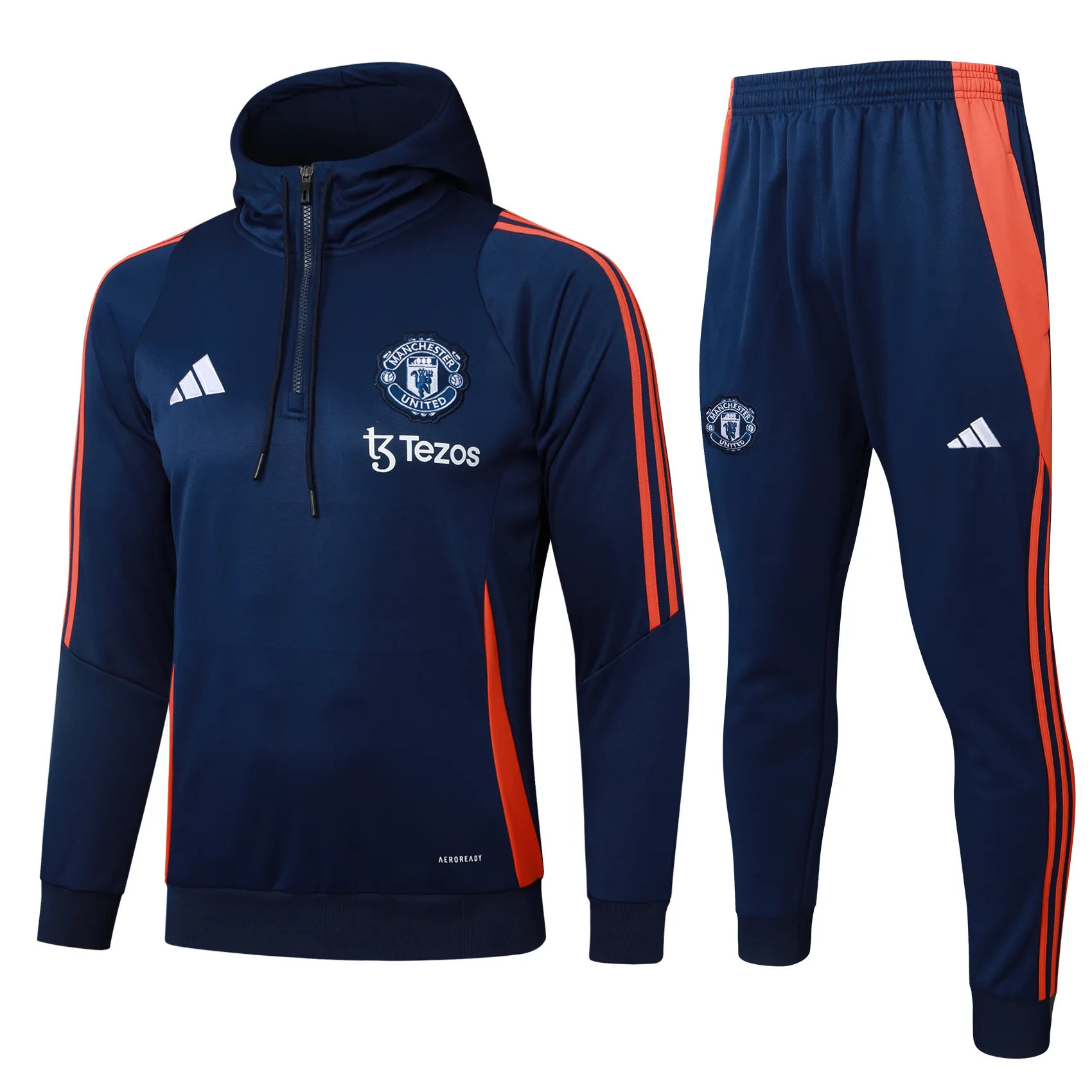 Adult/ Kids 2425 Manchester united half zipper hoodie Training suit F615