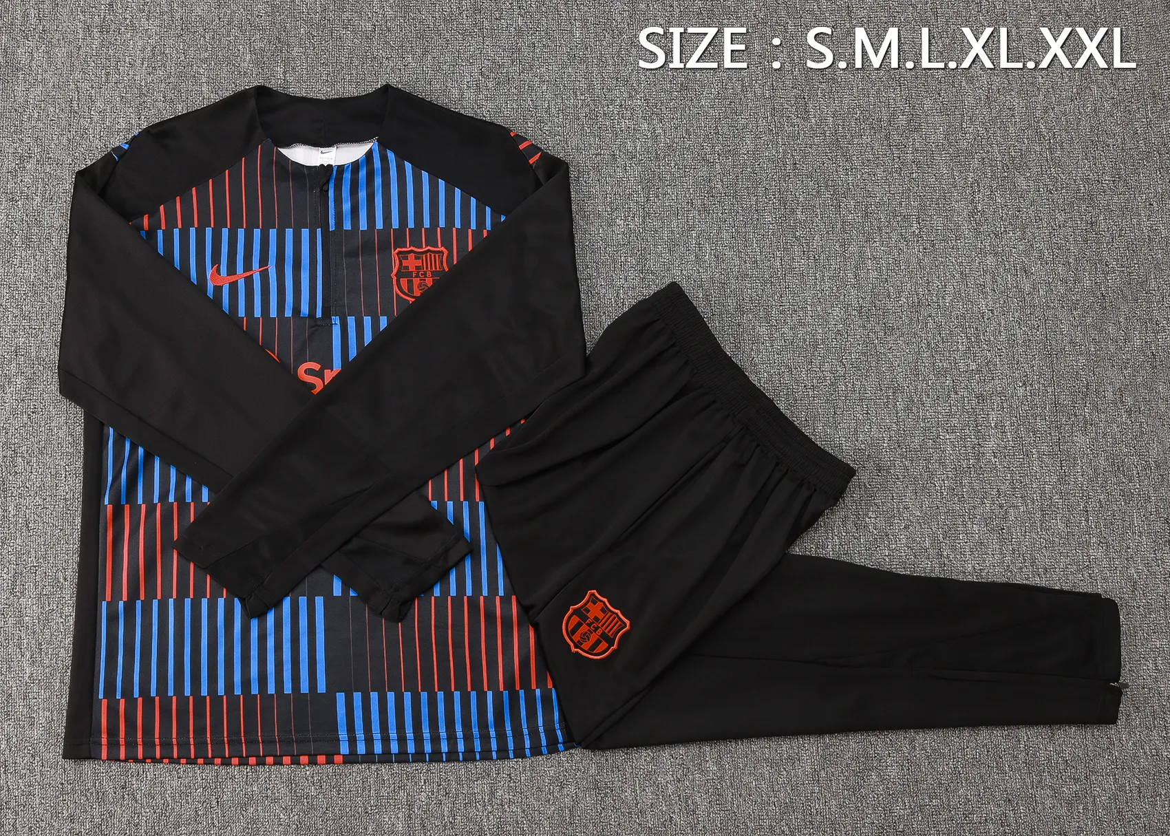 Adult/ Kids Barcelona 2425 half zipper Training Suit B954