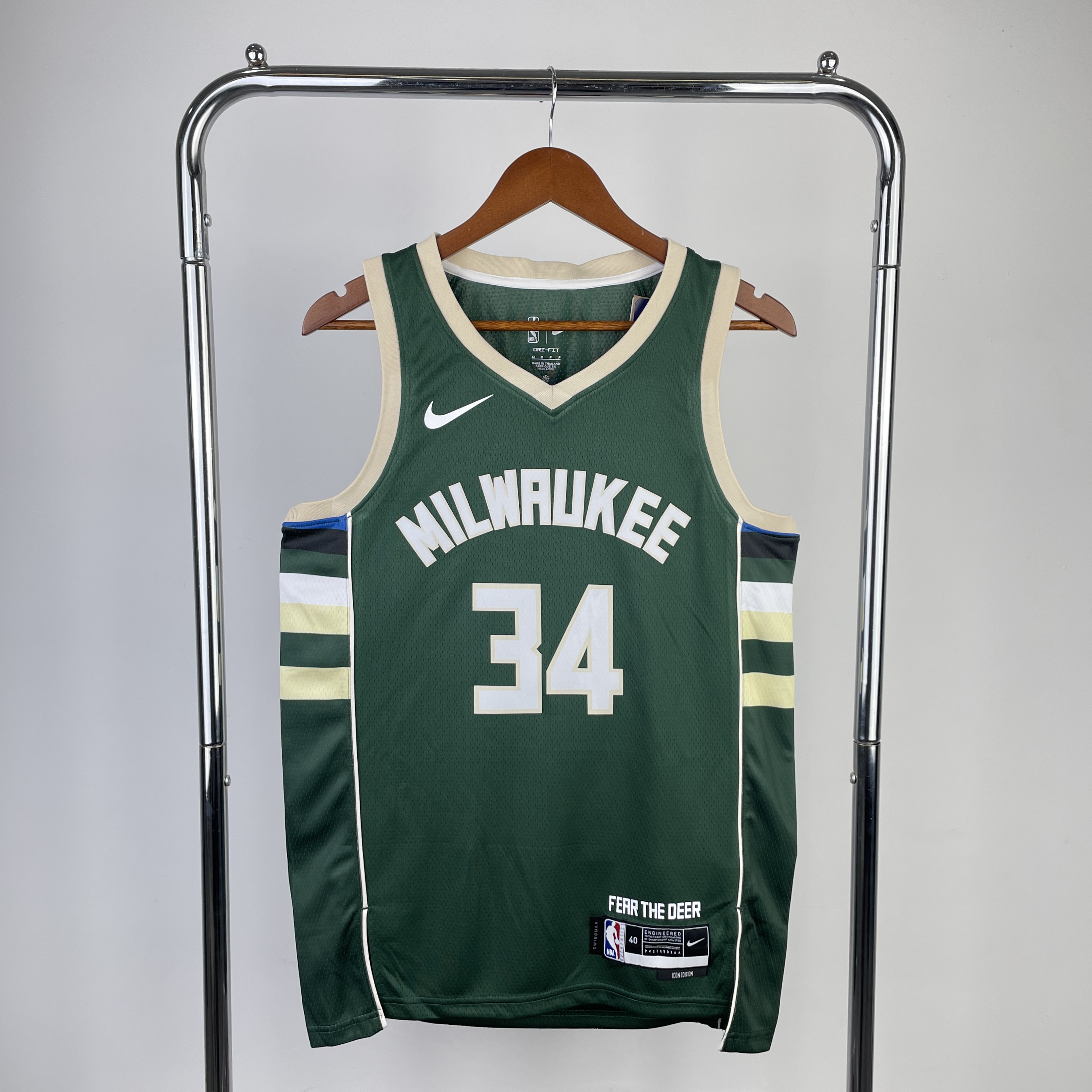 23 Season Milwaukee Bucks Away Version  No.34