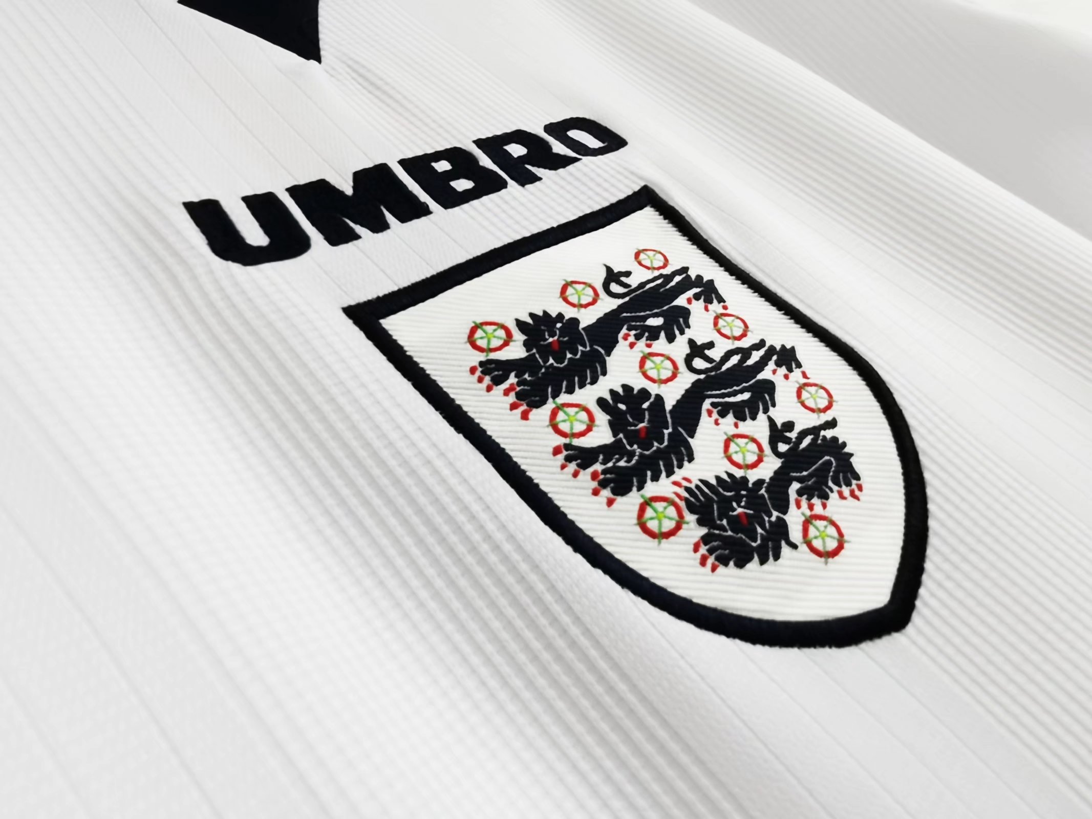 Retro  England 1996 Home Long Sleeves White