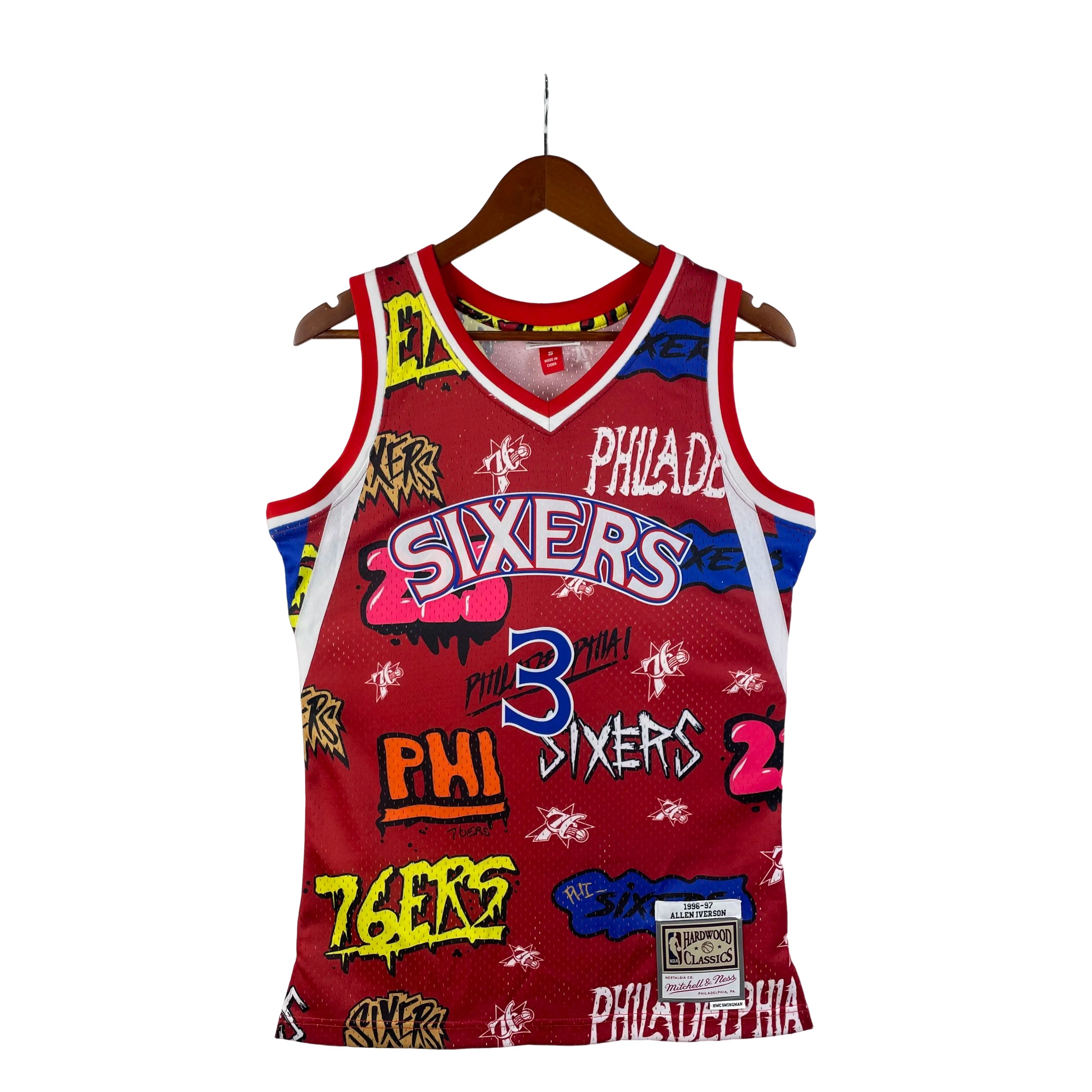 MN Heat Pressed Vintage : SW 76ers 96/97 Graffiti No.3 Everson