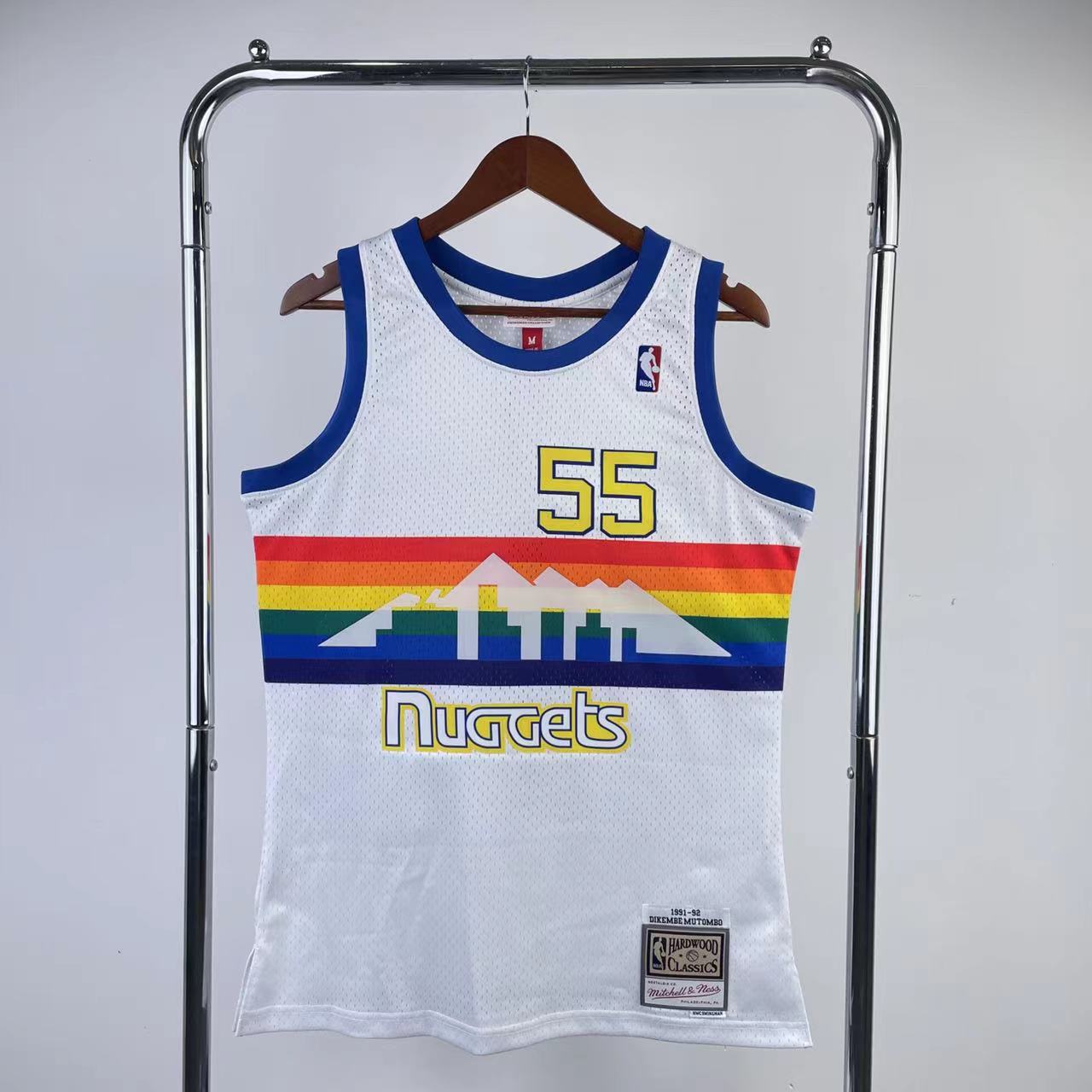 MN Heat Press Retro: Denver Nuggets 1991/92 White No.55 Mutombo