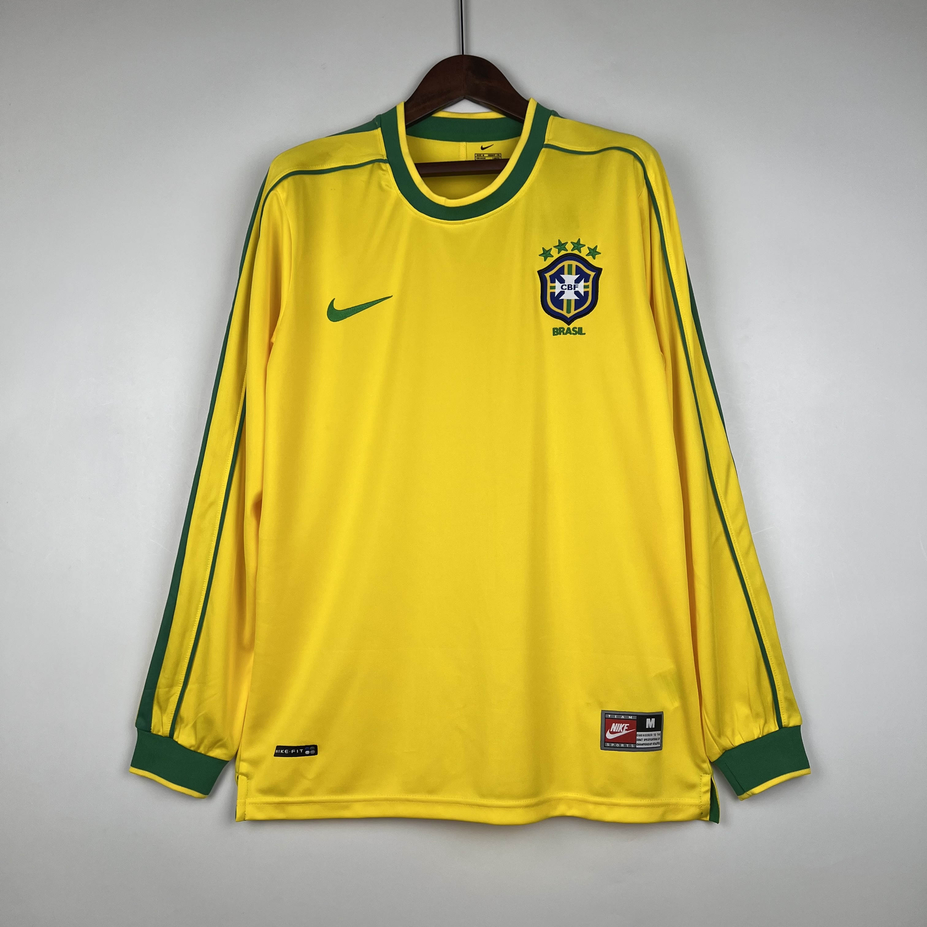 Retro 1998 Brasil Home Long Sleeves size S-XXL