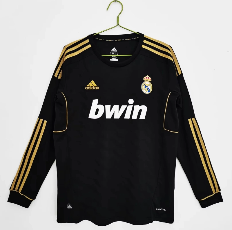 Retro  Real Mαdrid 11/12 Away Black Long Sleeves