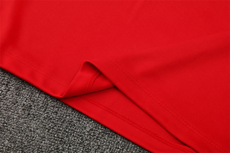 Adult/ Kids 2526 LVP half zipper Training suit Red