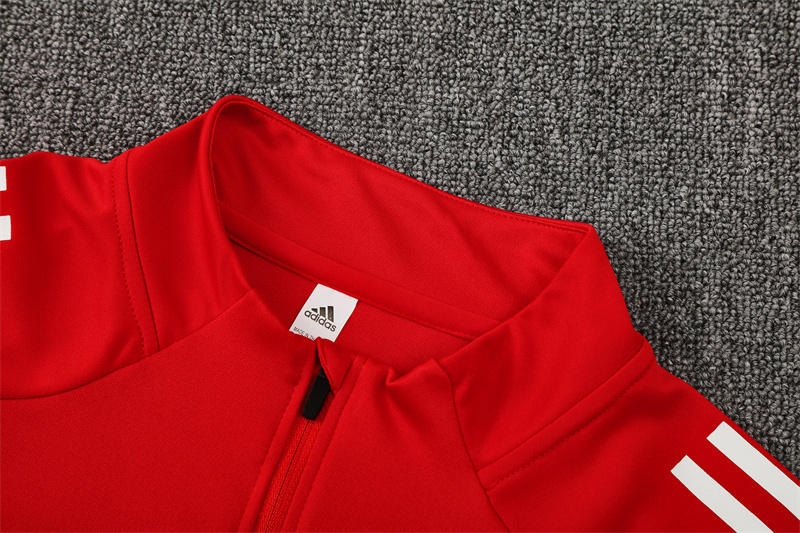 Adult/ Kids 2526 LVP half zipper Training suit Red