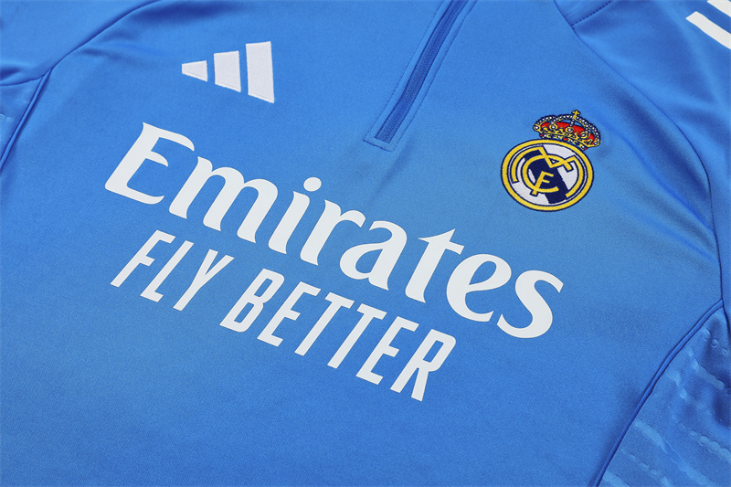 Adult/ Kids Real Madrid Half Zipper Training Suit Blue