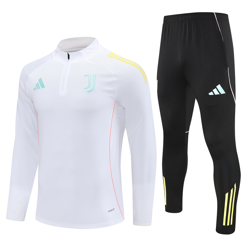 Adult/ Kids Juventus Half Zipper Training Suit White