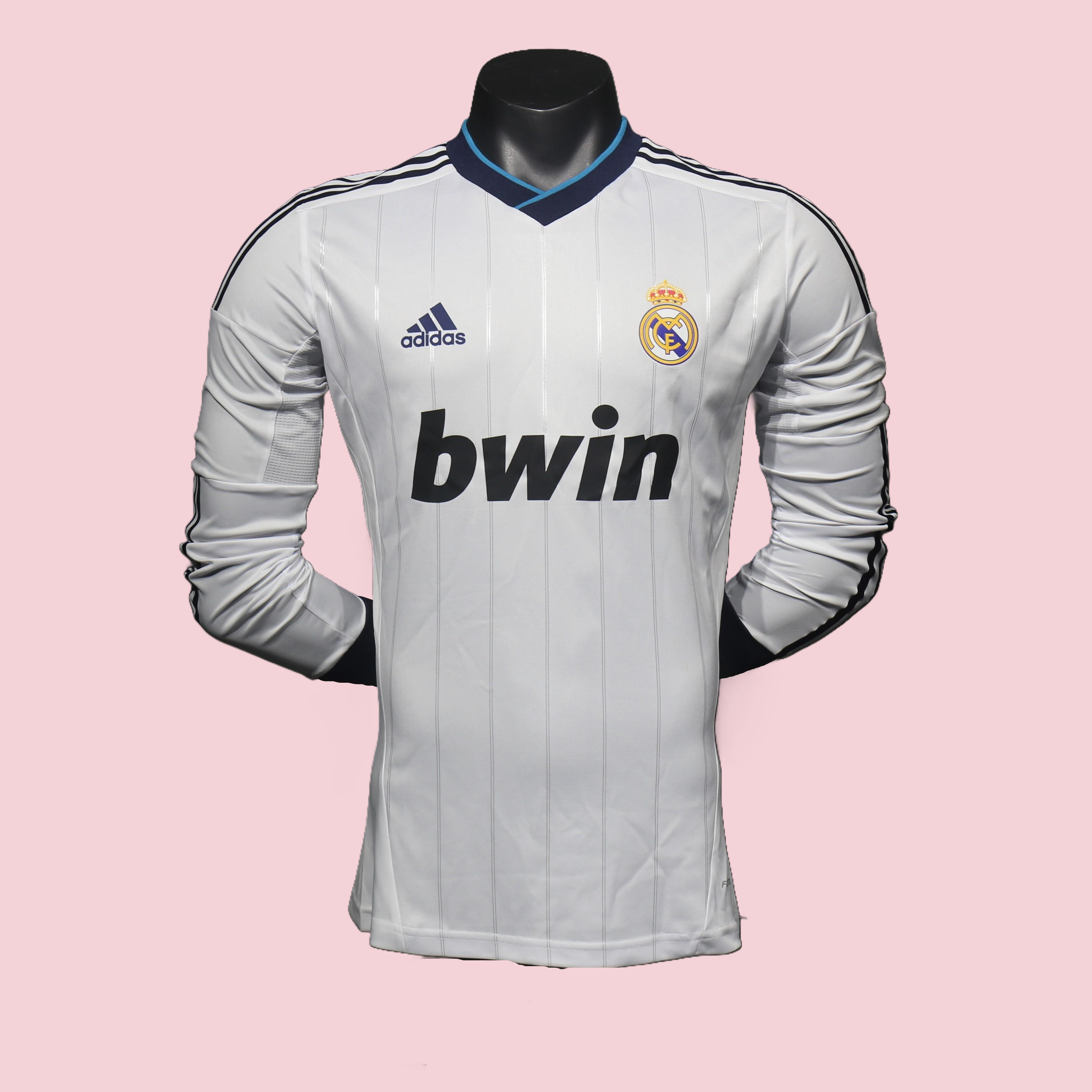 Player Version Retro Real Madrid 12/13 Home Long Sleeves S-3XL