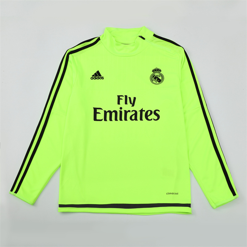 Real Madrid 15/16 half zipper Training Fluorescent Green