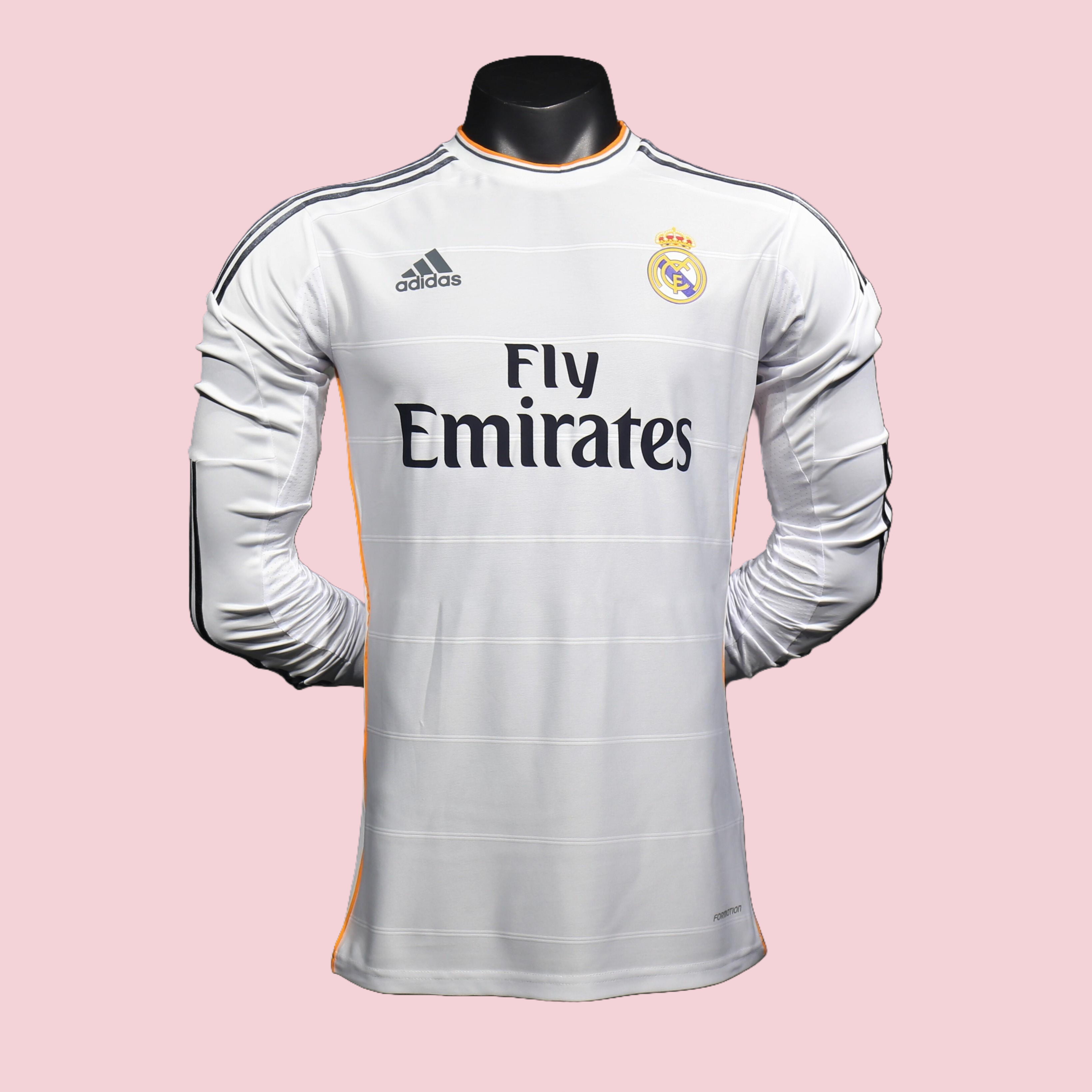 Player Version Retro Real Madrid 13/14 Home Long Sleeves S-3XL