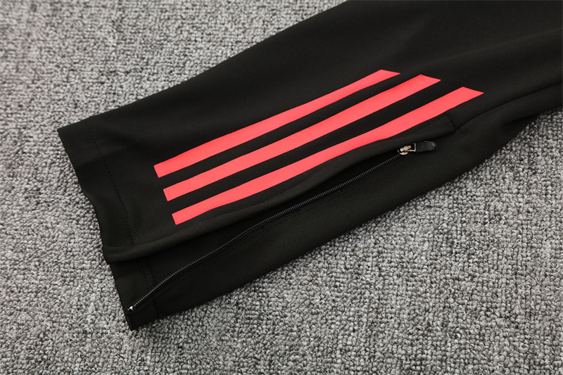 Adult/ Kids 2526 LVP half zipper Training suit Red